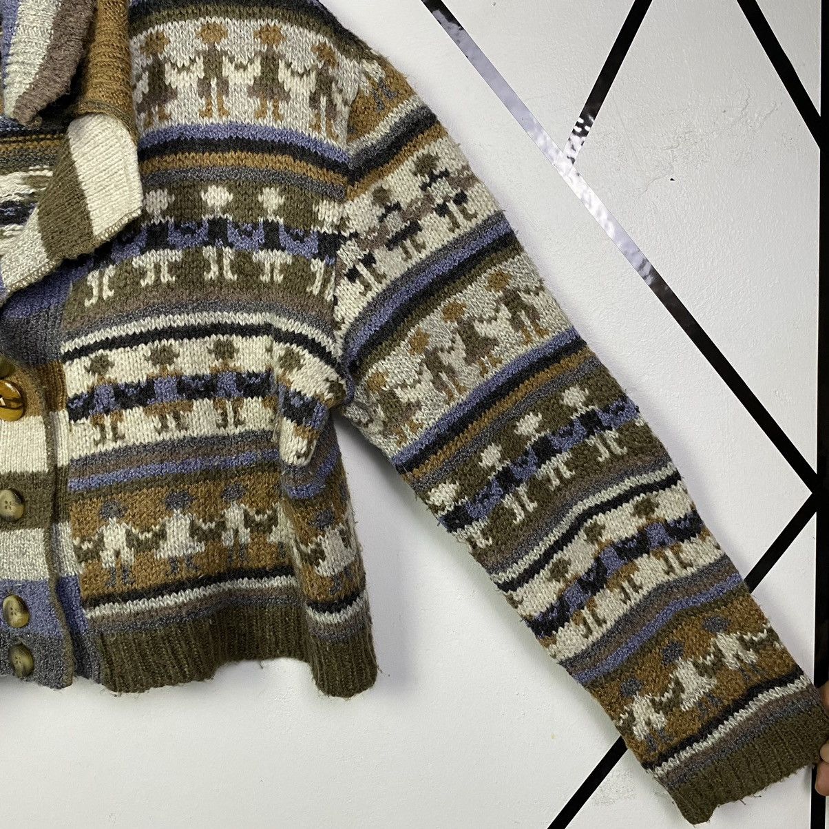Aran Isles Knitwear Vintage Cardigan Knitwear Native Button Up Crop Top Size L / US 10 / IT 46 - 4 Thumbnail