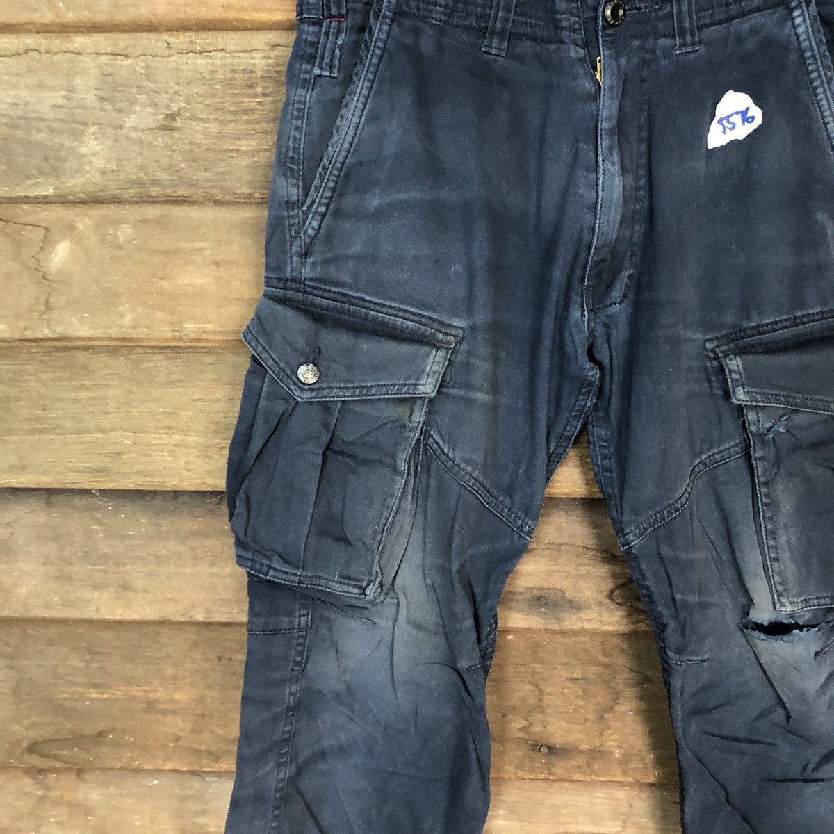 Faded Glory × Japanese Brand DL Geride Dark Blue Cargo tactical Multipocket Pants #5576 Size US 30 / EU 46 - 6 Thumbnail