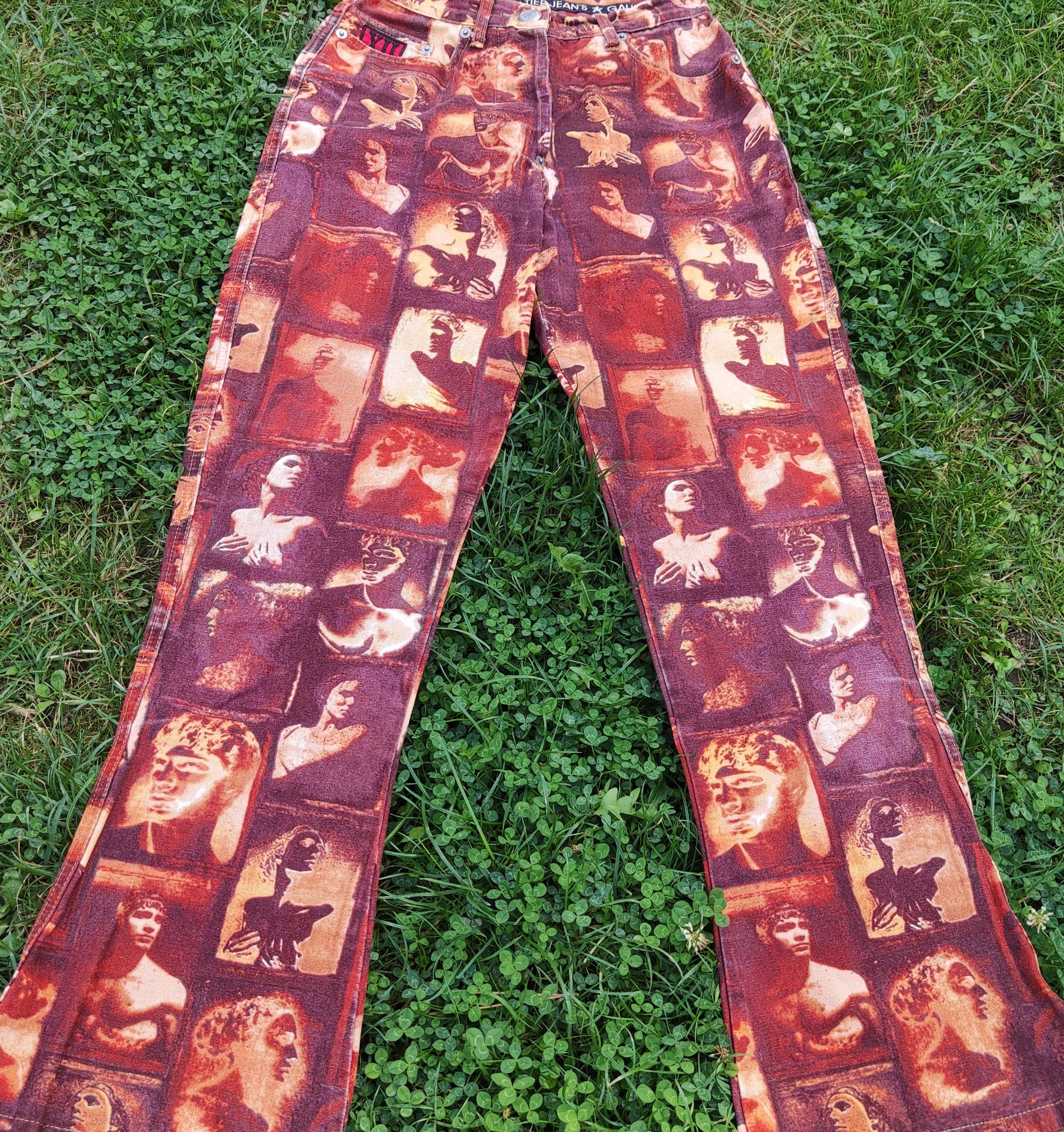 Jean Paul Gaultier Jean Paul Gaultier Face Faces Adonis Portrait Vintage Pants Size 25" / US 0 / IT 36 - 8 Thumbnail