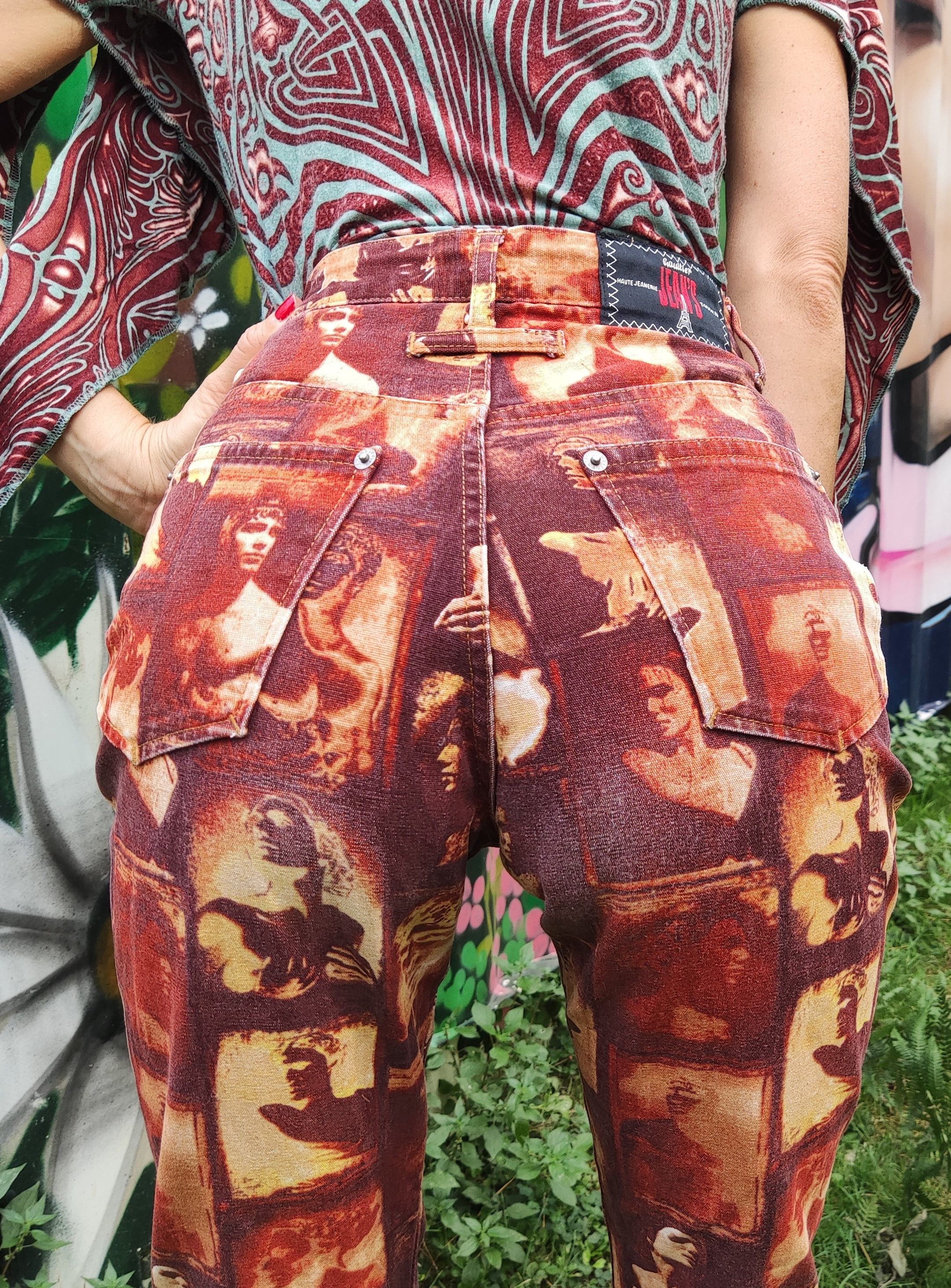 Jean Paul Gaultier Jean Paul Gaultier Face Faces Adonis Portrait Vintage Pants Size 25" / US 0 / IT 36 - 2 Thumbnail
