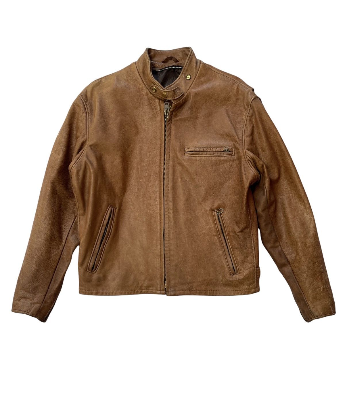 Schott SCHOTT CAFE RACER LEATHER BIKER JACKET Size US M / EU 48-50 / 2 - 1 Thumbnail
