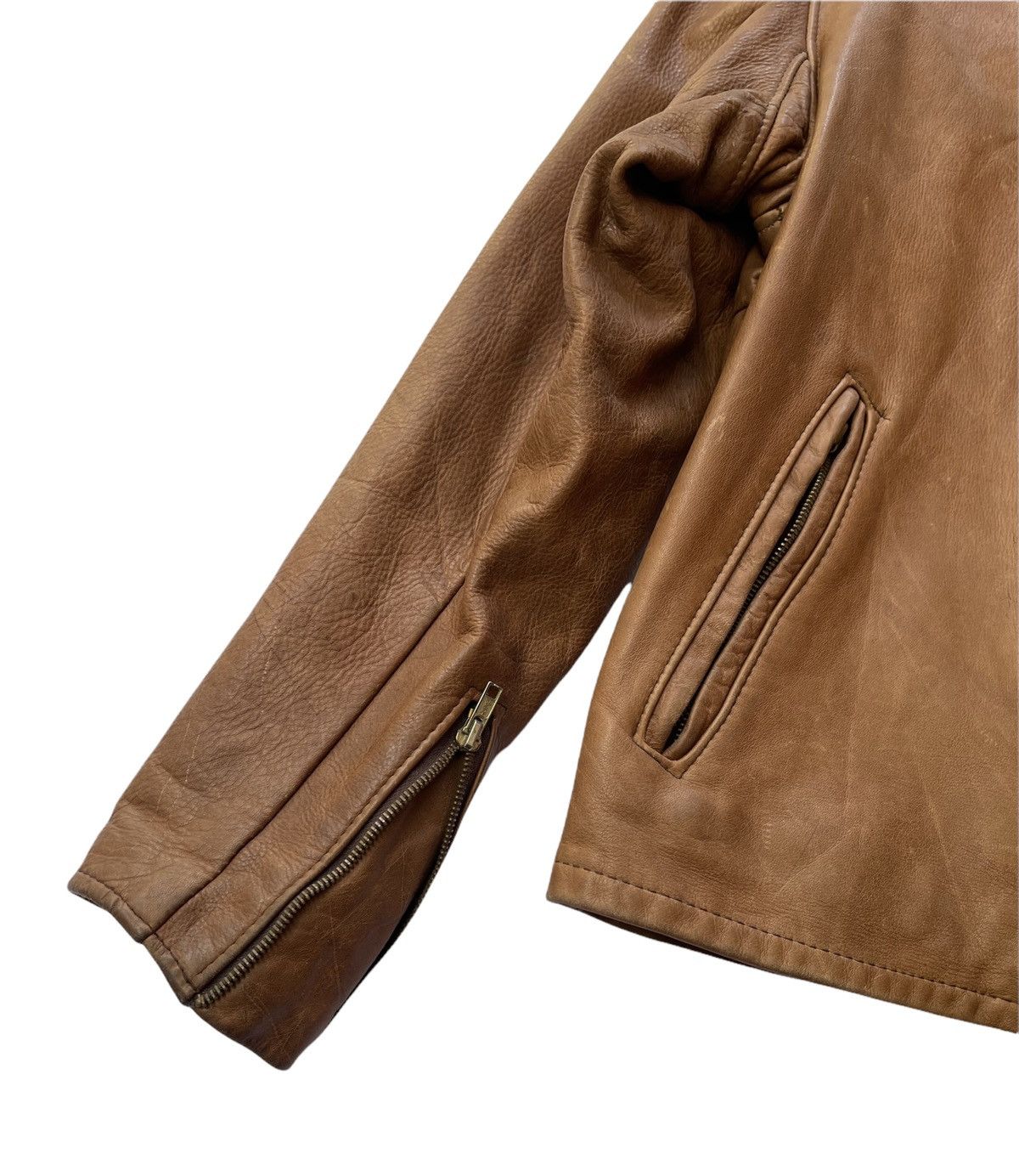 Schott SCHOTT CAFE RACER LEATHER BIKER JACKET Size US M / EU 48-50 / 2 - 14 Thumbnail
