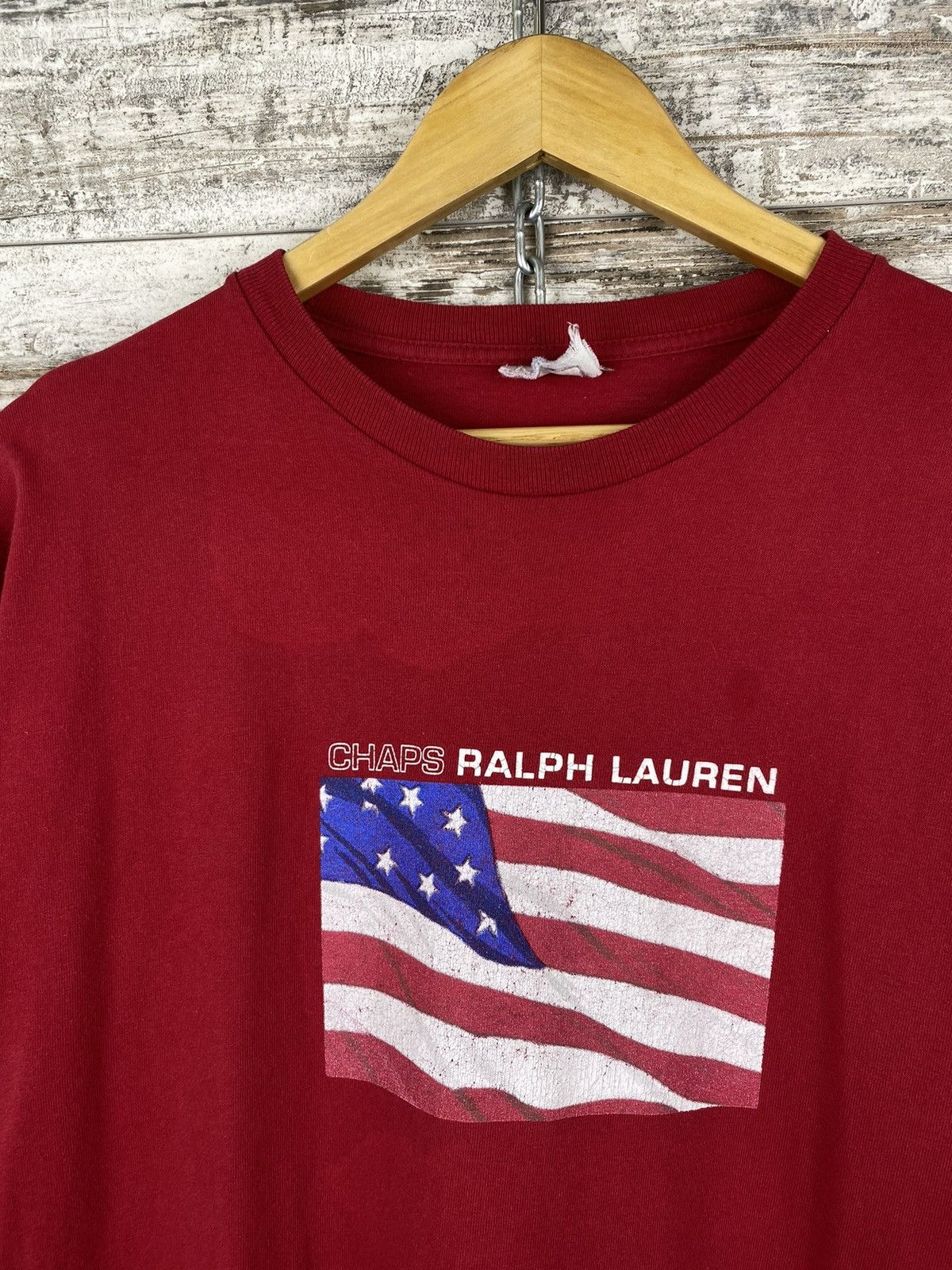 Chaps Ralph Lauren × Polo Ralph Lauren × Vintage Mens Vintage Chaps Polo Ralph Lauren T Shirt USA flag rare Size US L / EU 52-54 / 3 - 3 Thumbnail