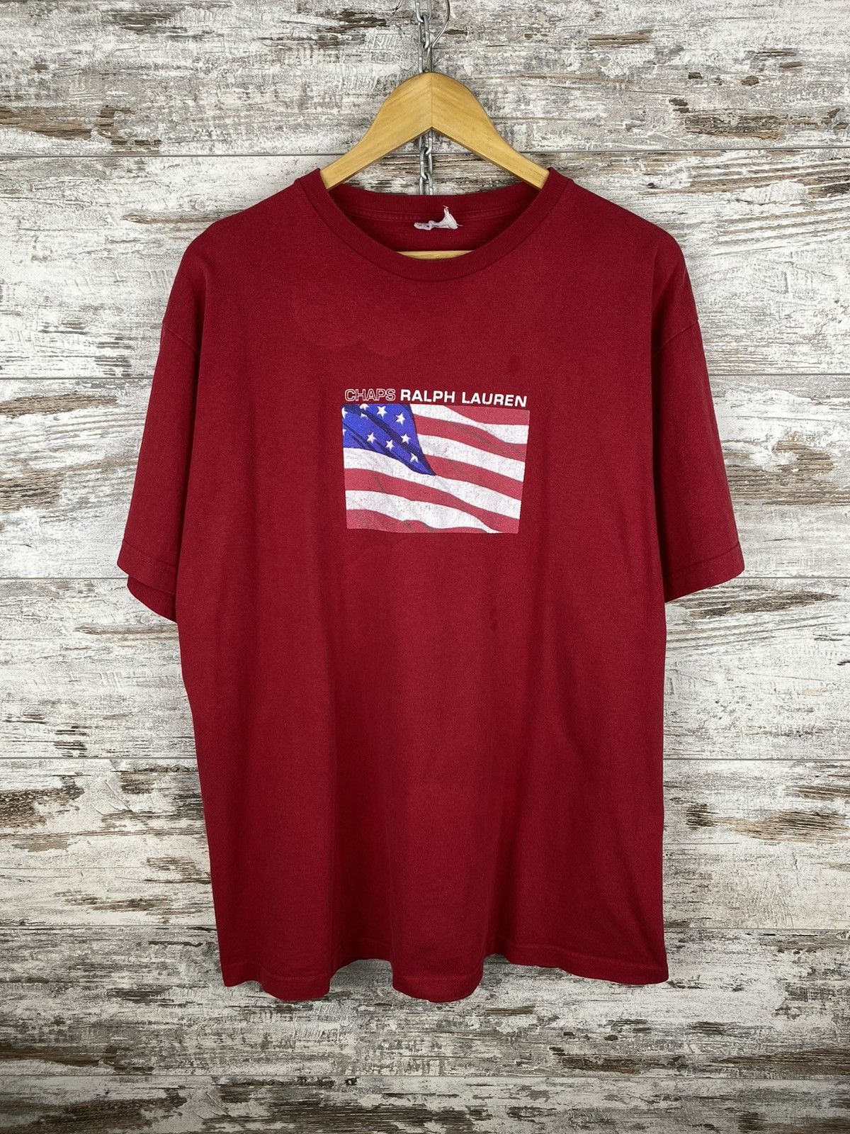 Chaps Ralph Lauren × Polo Ralph Lauren × Vintage Mens Vintage Chaps Polo Ralph Lauren T Shirt USA flag rare Size US L / EU 52-54 / 3 - 1 Thumbnail
