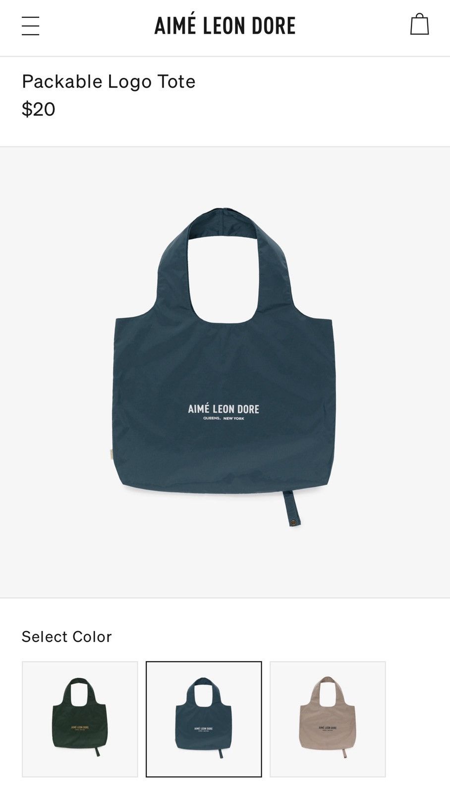 Aime Leon Dore NEW Aime Leon Dore Packable Logo Tote Orion Blue Size ONE SIZE - 6 Thumbnail