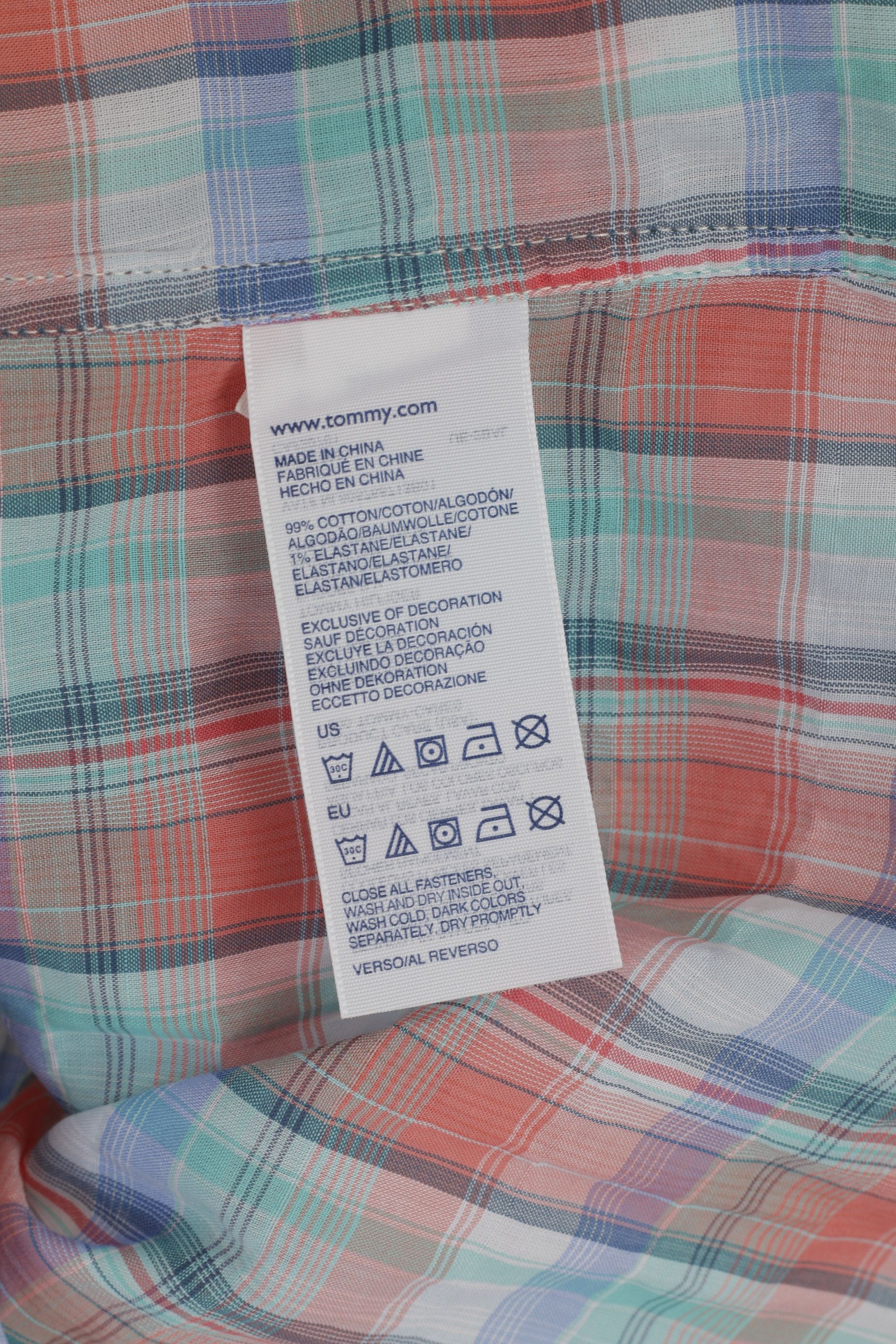 Tommy Hilfiger Hilfiger Denim Men L Casual Shirt Blue Check Soft 6493 Size US L / EU 52-54 / 3 - 5 Thumbnail