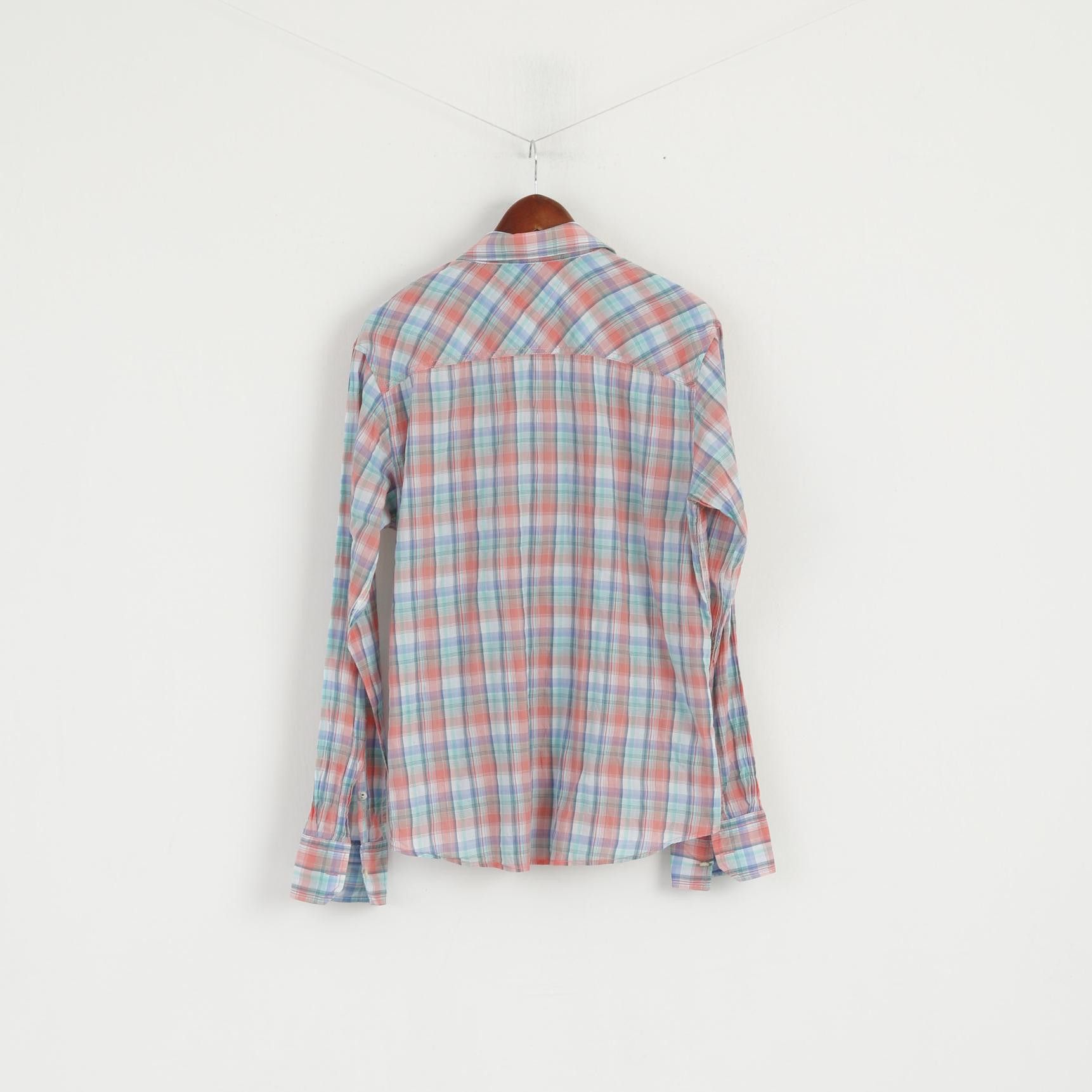 Tommy Hilfiger Hilfiger Denim Men L Casual Shirt Blue Check Soft 6493 Size US L / EU 52-54 / 3 - 6 Thumbnail
