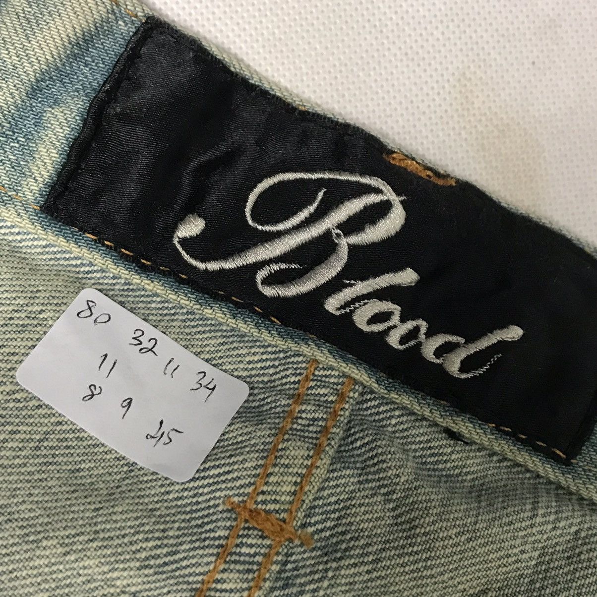 Japanese Brand 💀PATCHWORK LEATHER BLOOD JAPANESE DISTRESSED DENIM PANTS Size US 32 / EU 48 - 13 Thumbnail