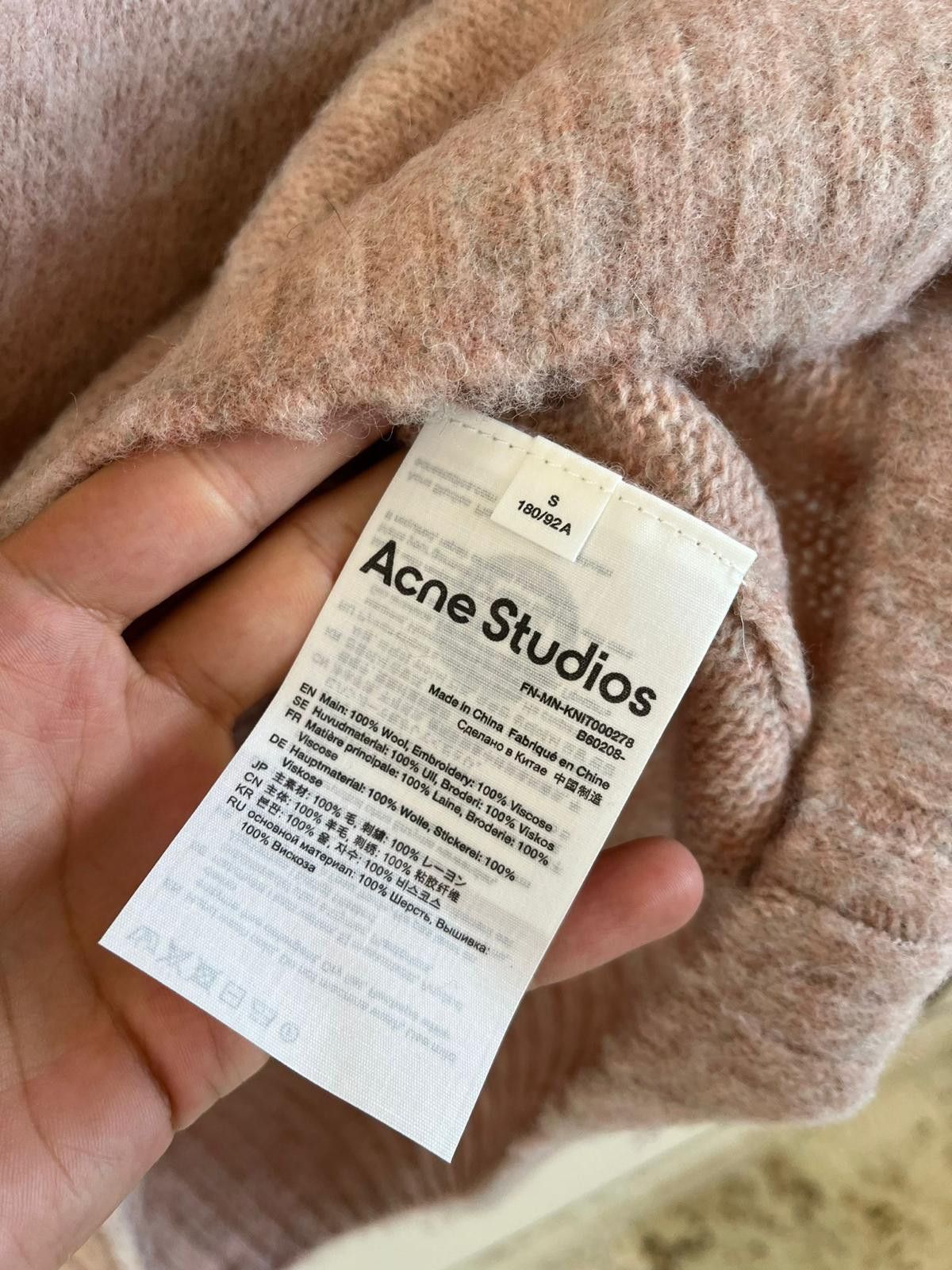 Acne Studios Pastel Pink Logo Knitwear Size US S / EU 44-46 / 1 - 15 Thumbnail