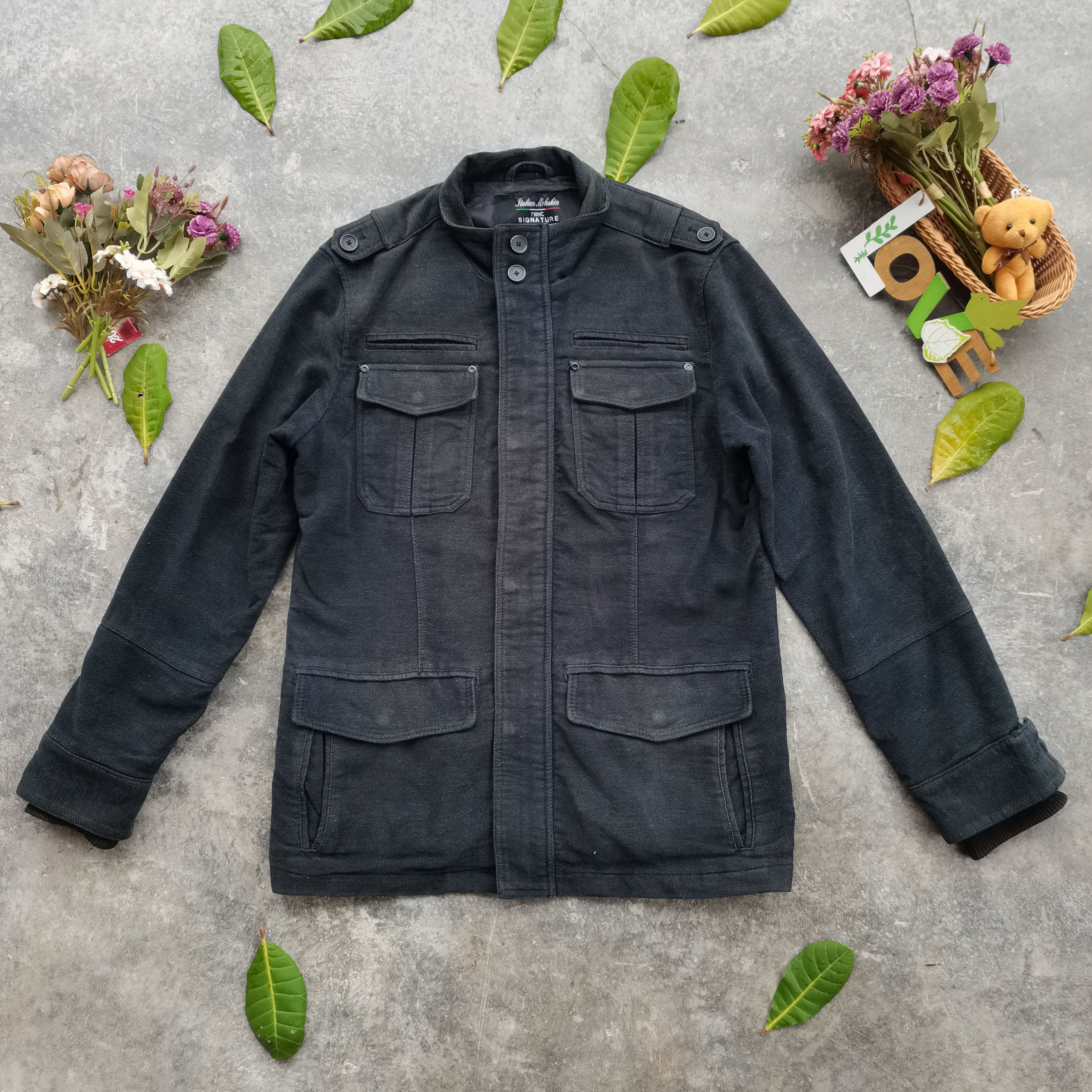 image of Avant Garde x Next Flash Next Italian Moleskin Signature Denim Jacket in Dark Green (Size Large)