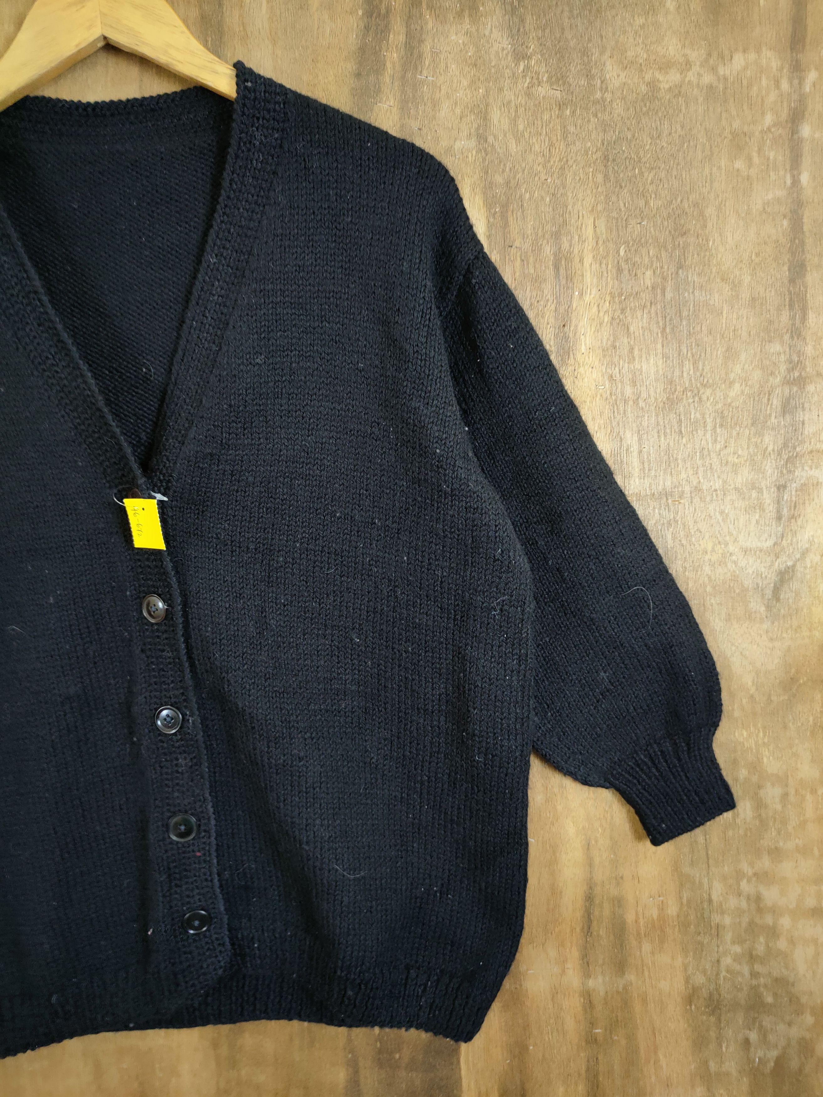 Homespun Knitwear Japan plain black vintage cardigan knitwear #46-672 Size US M / EU 48-50 / 2 - 3 Thumbnail
