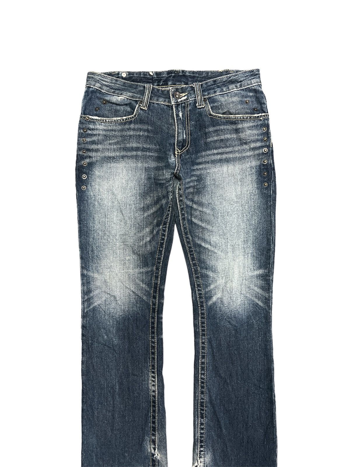 Japanese Brand STUDDED SEMANTIC DESIGN DISTRESSED DENIM PANT Size US 31 - 2 Thumbnail