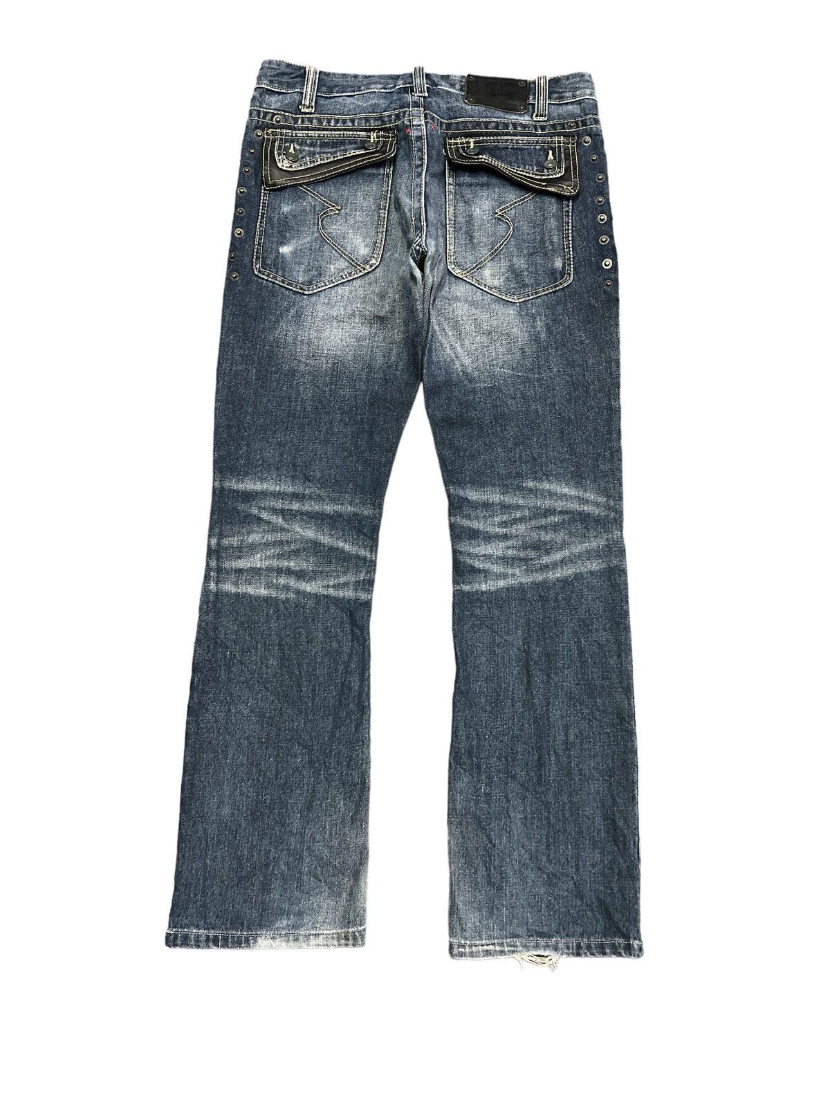 Japanese Brand STUDDED SEMANTIC DESIGN DISTRESSED DENIM PANT Size US 31 - 7 Thumbnail