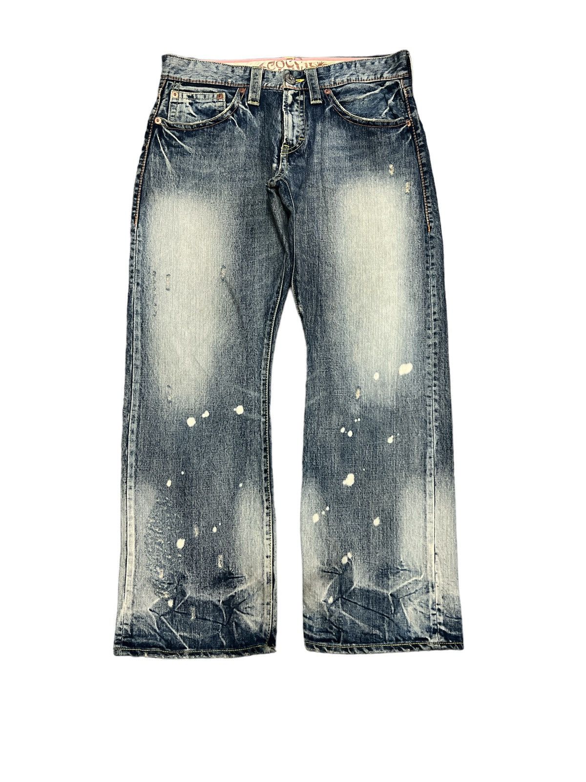 Japanese Brand BAGGY💥THRASHED COCOLULU DISTRESSED DENIM PANT Size US 33 - 1 Thumbnail
