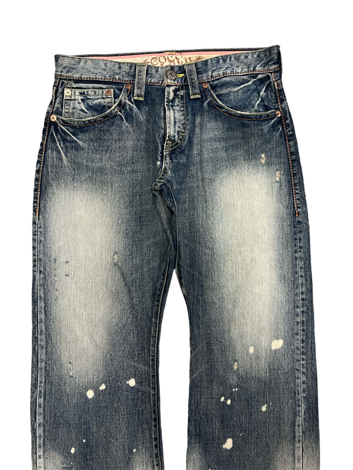 Japanese Brand BAGGY💥THRASHED COCOLULU DISTRESSED DENIM PANT Size US 33 - 3 Thumbnail