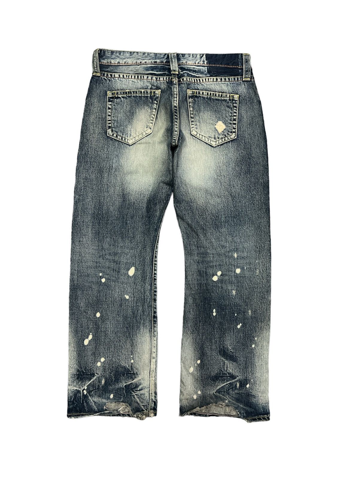 Japanese Brand BAGGY💥THRASHED COCOLULU DISTRESSED DENIM PANT Size US 33 - 9 Thumbnail