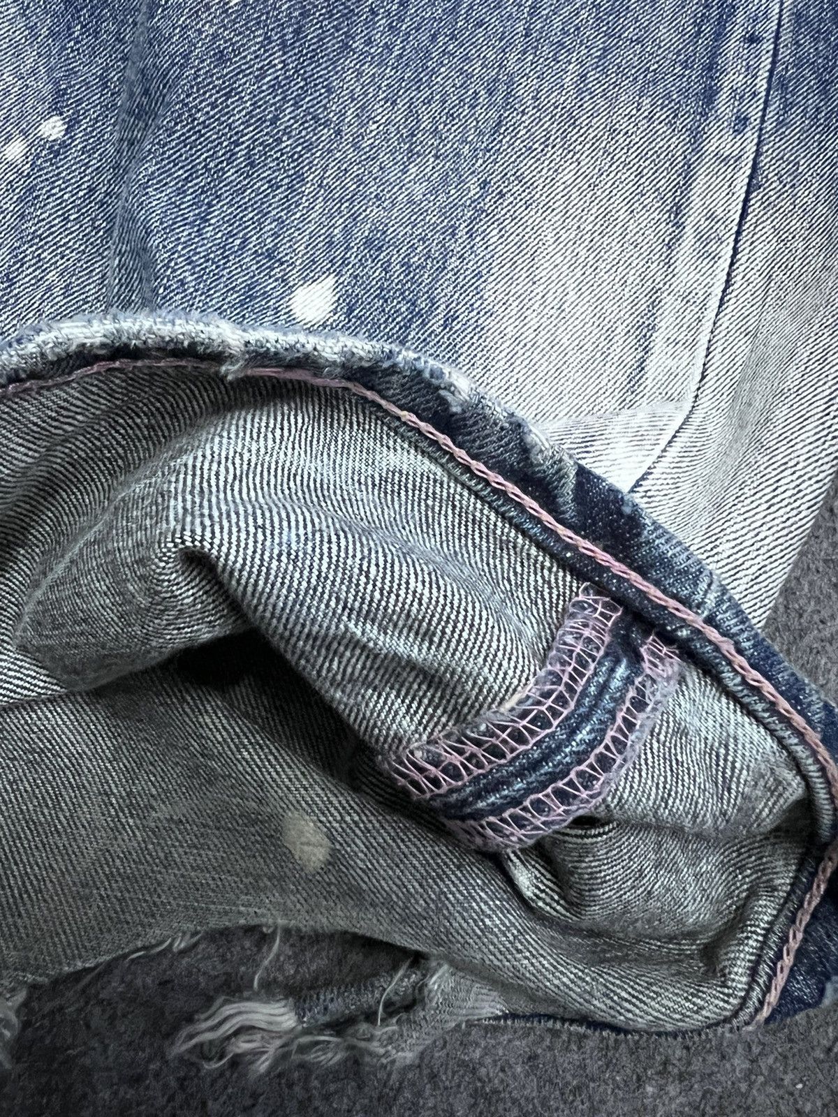 Japanese Brand BAGGY💥THRASHED COCOLULU DISTRESSED DENIM PANT Size US 33 - 13 Thumbnail