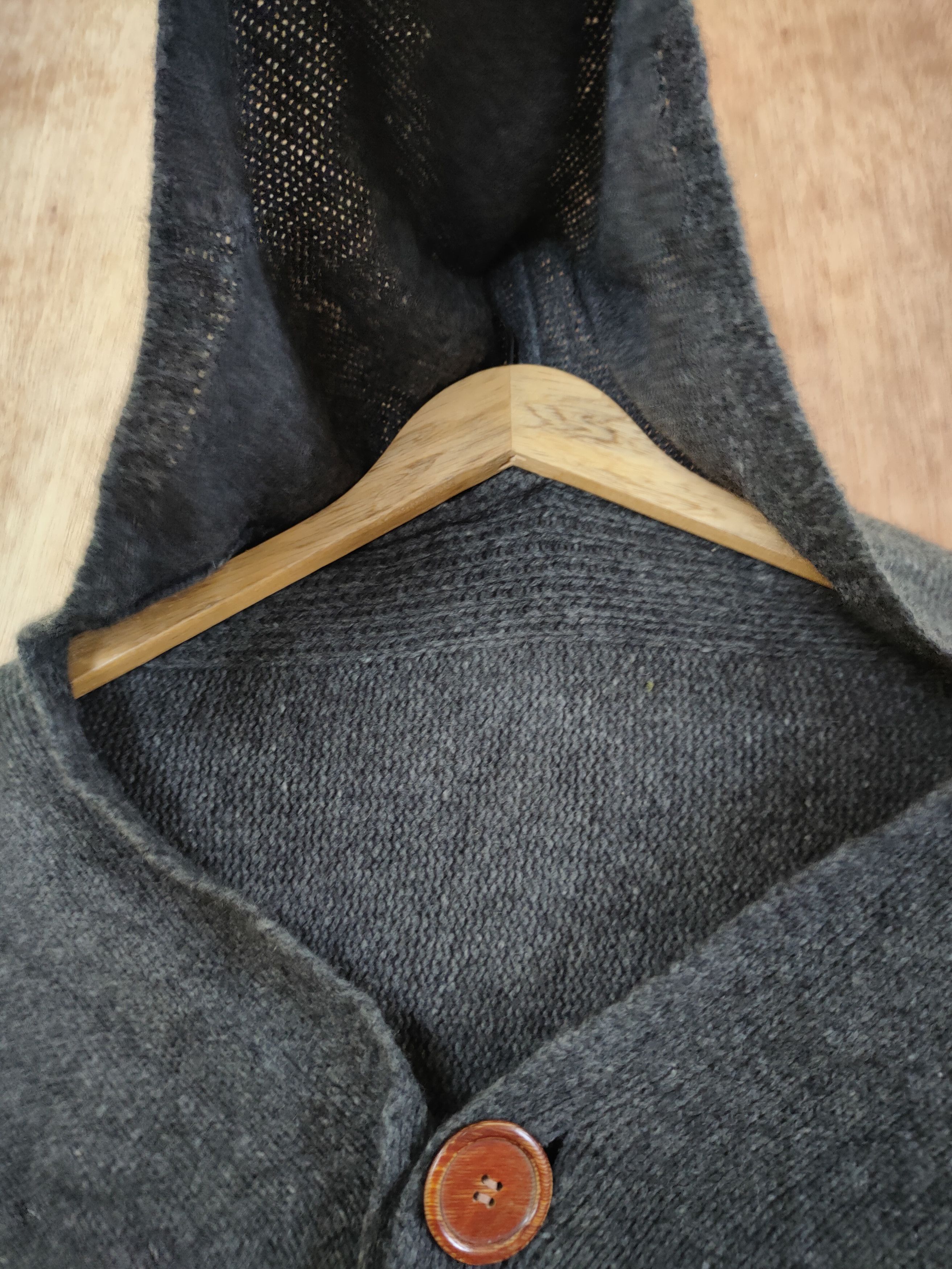 Issey Miyake DL Sunaokuwahara cape cloak grey mohair hoodie #46-390 Size US M / EU 48-50 / 2 - 4 Thumbnail