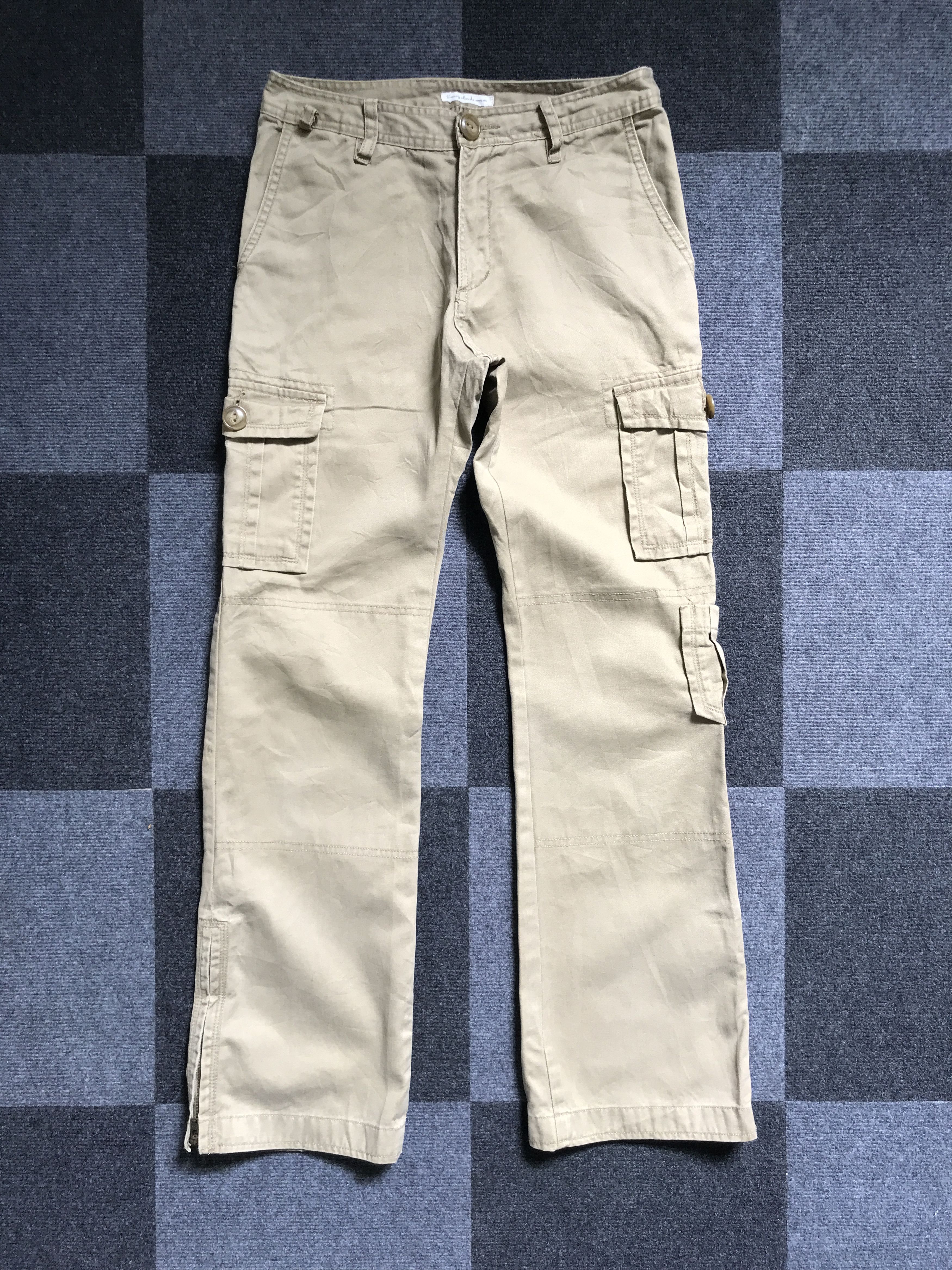 Japanese Brand CP134 sunny cloud Ankle Zipper Flare Cargo Pant Size US 27 - 1 Thumbnail