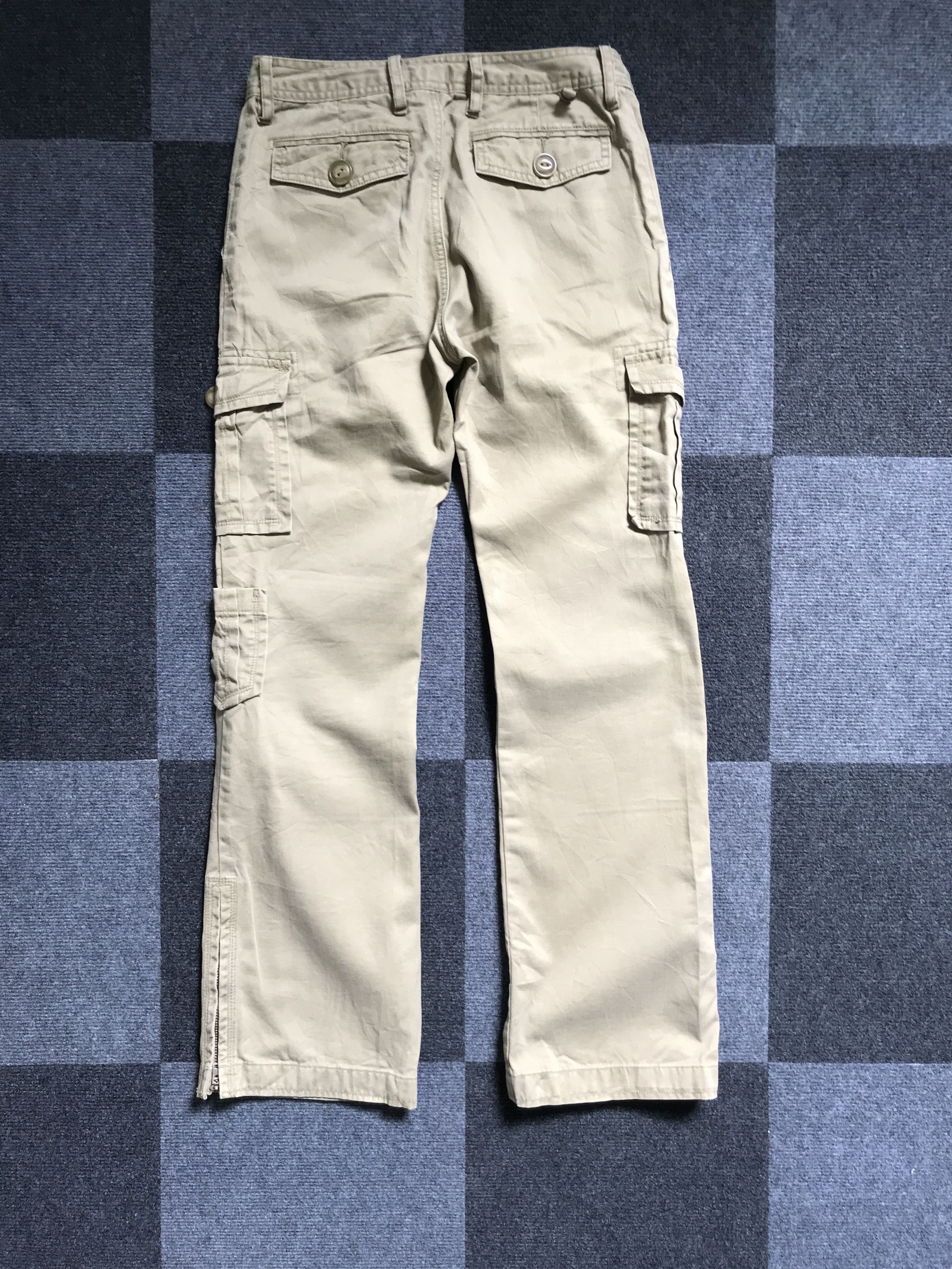 Japanese Brand CP134 sunny cloud Ankle Zipper Flare Cargo Pant Size US 27 - 5 Thumbnail