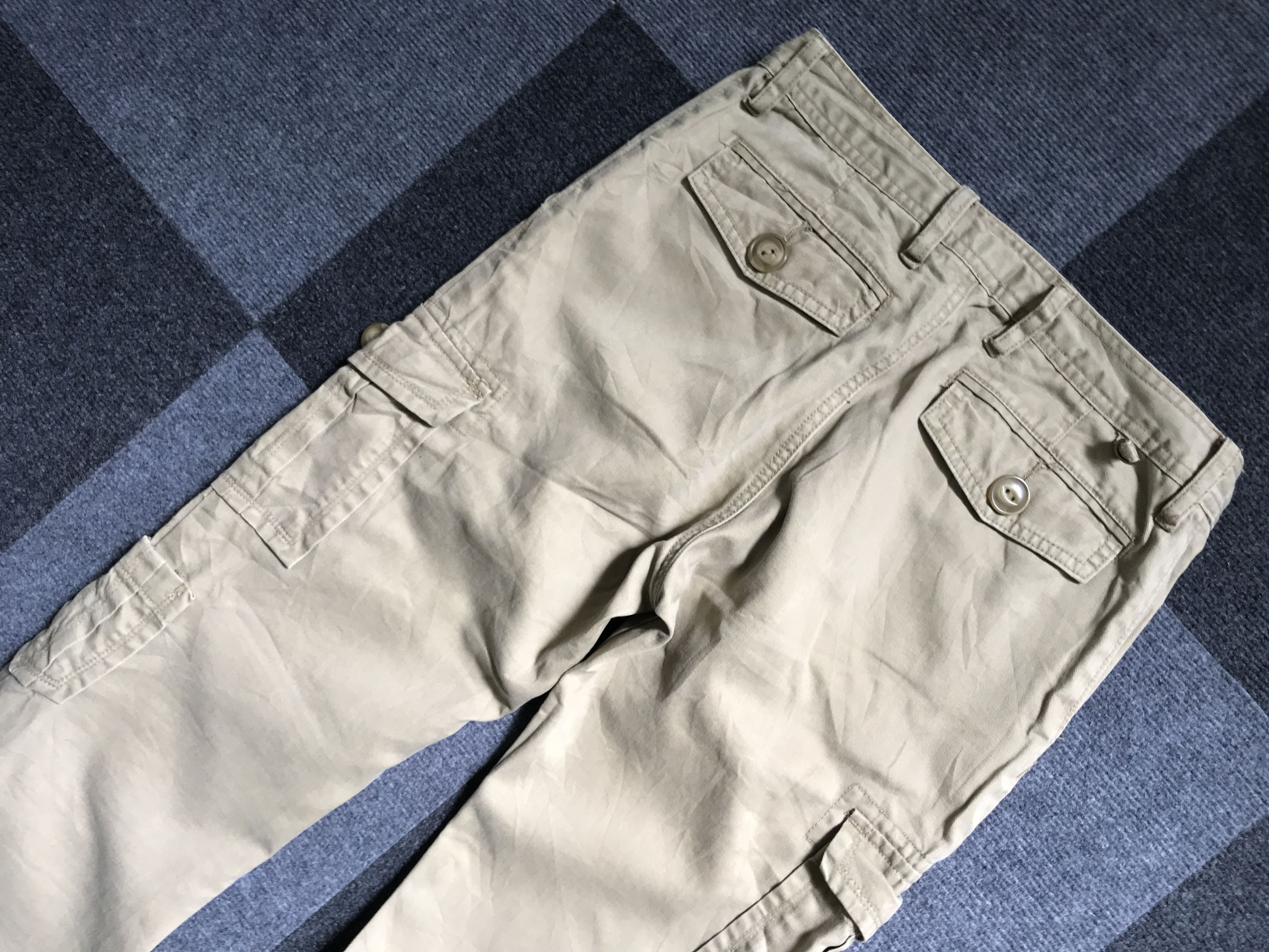 Japanese Brand CP134 sunny cloud Ankle Zipper Flare Cargo Pant Size US 27 - 6 Thumbnail