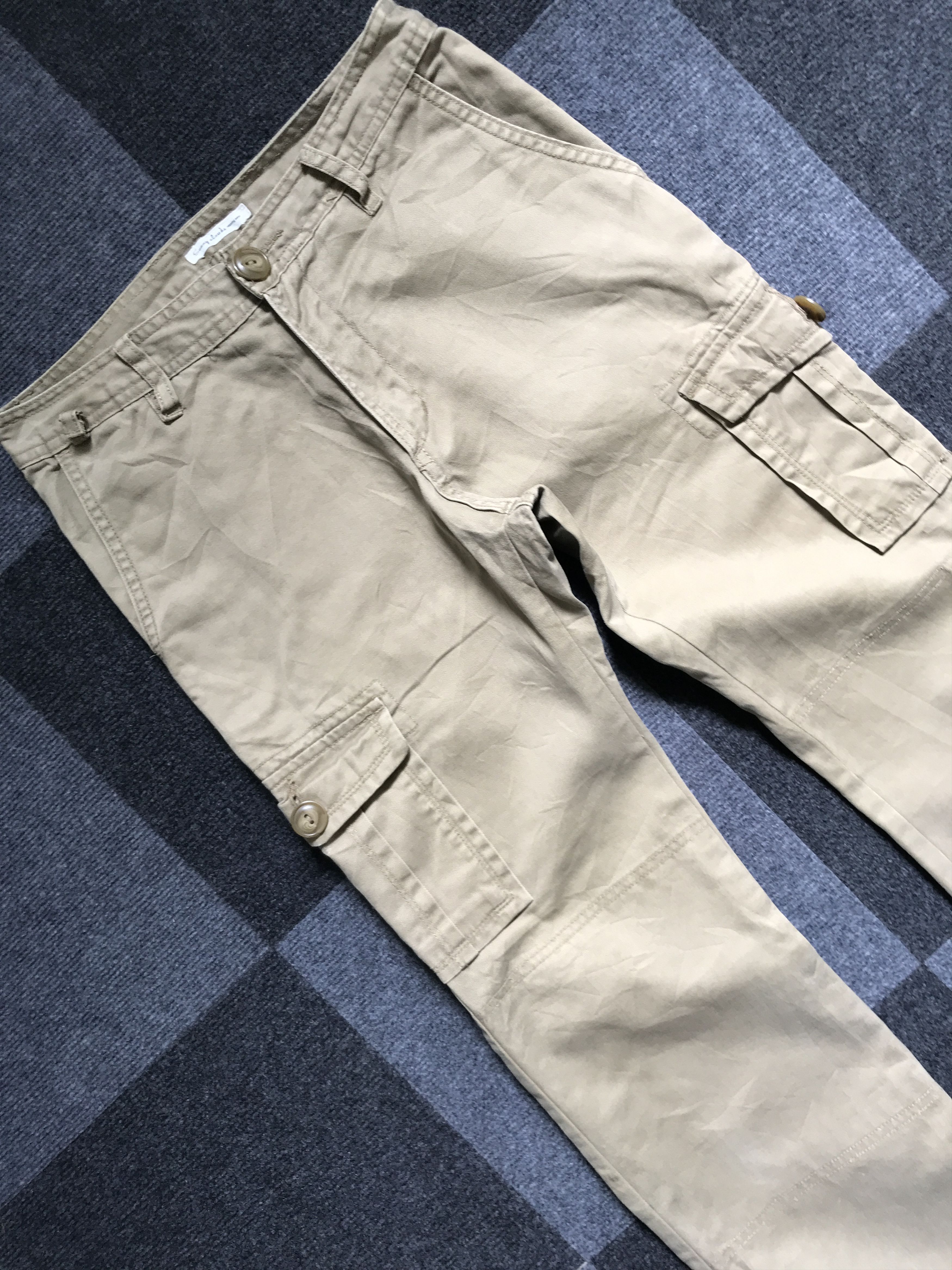 Japanese Brand CP134 sunny cloud Ankle Zipper Flare Cargo Pant Size US 27 - 2 Thumbnail
