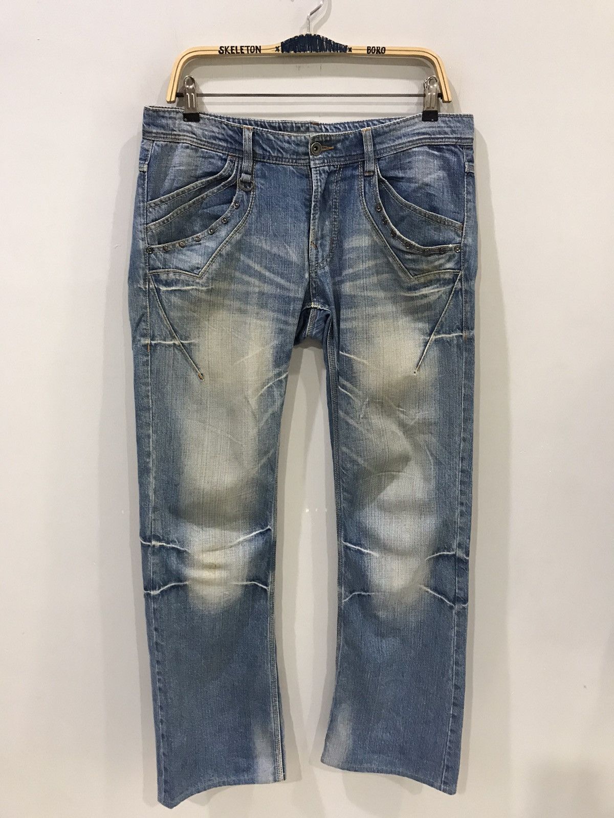 image of Designer Nicole Club Japan Design Seditionaries Fades Flare Denim in Faded Denim, Men's (Size 34)