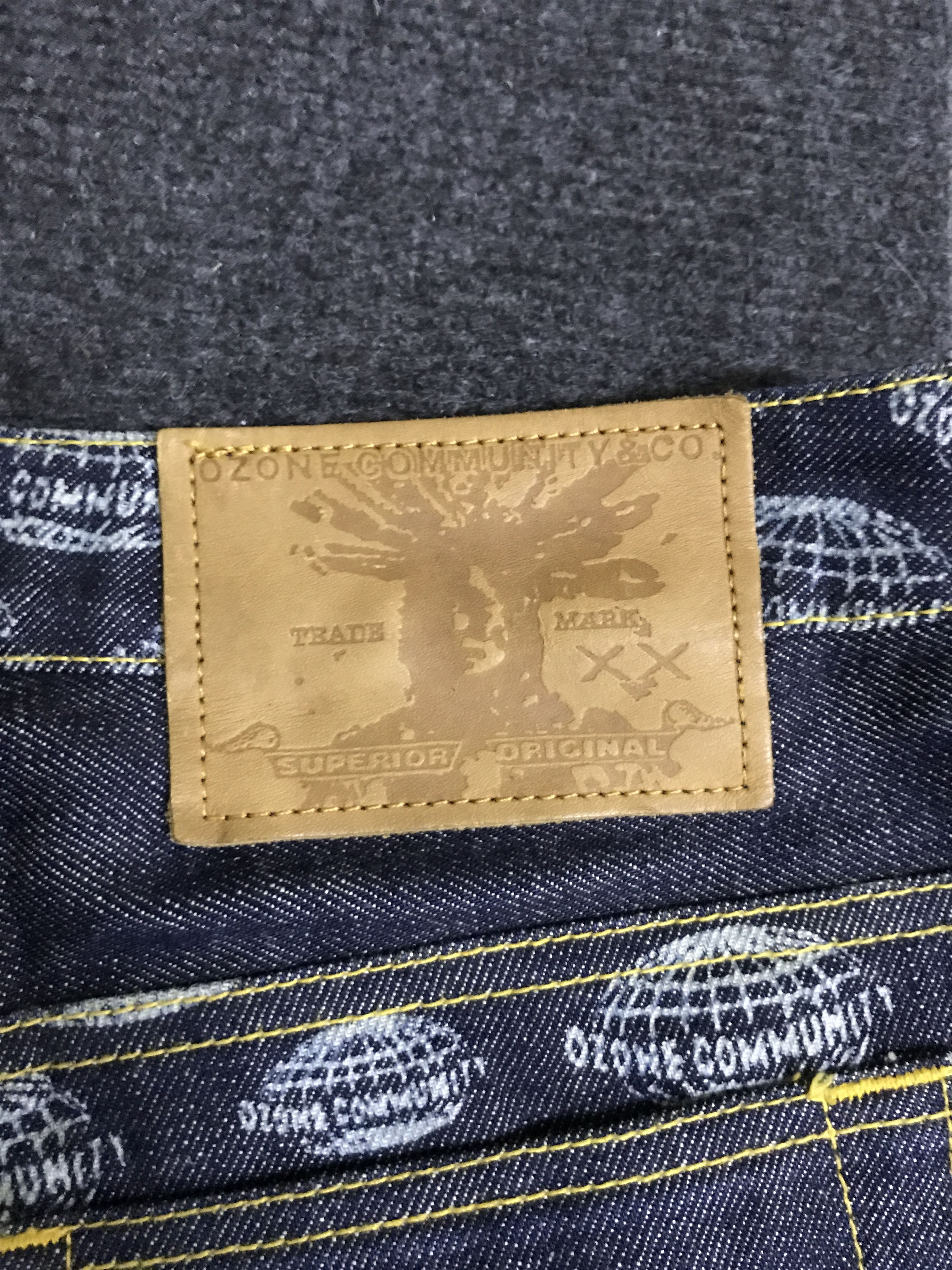 Japanese Brand D153 OZONE COMMUNITY Japan Full Print Flare Jeans Size US 26 / EU 42 - 15 Thumbnail