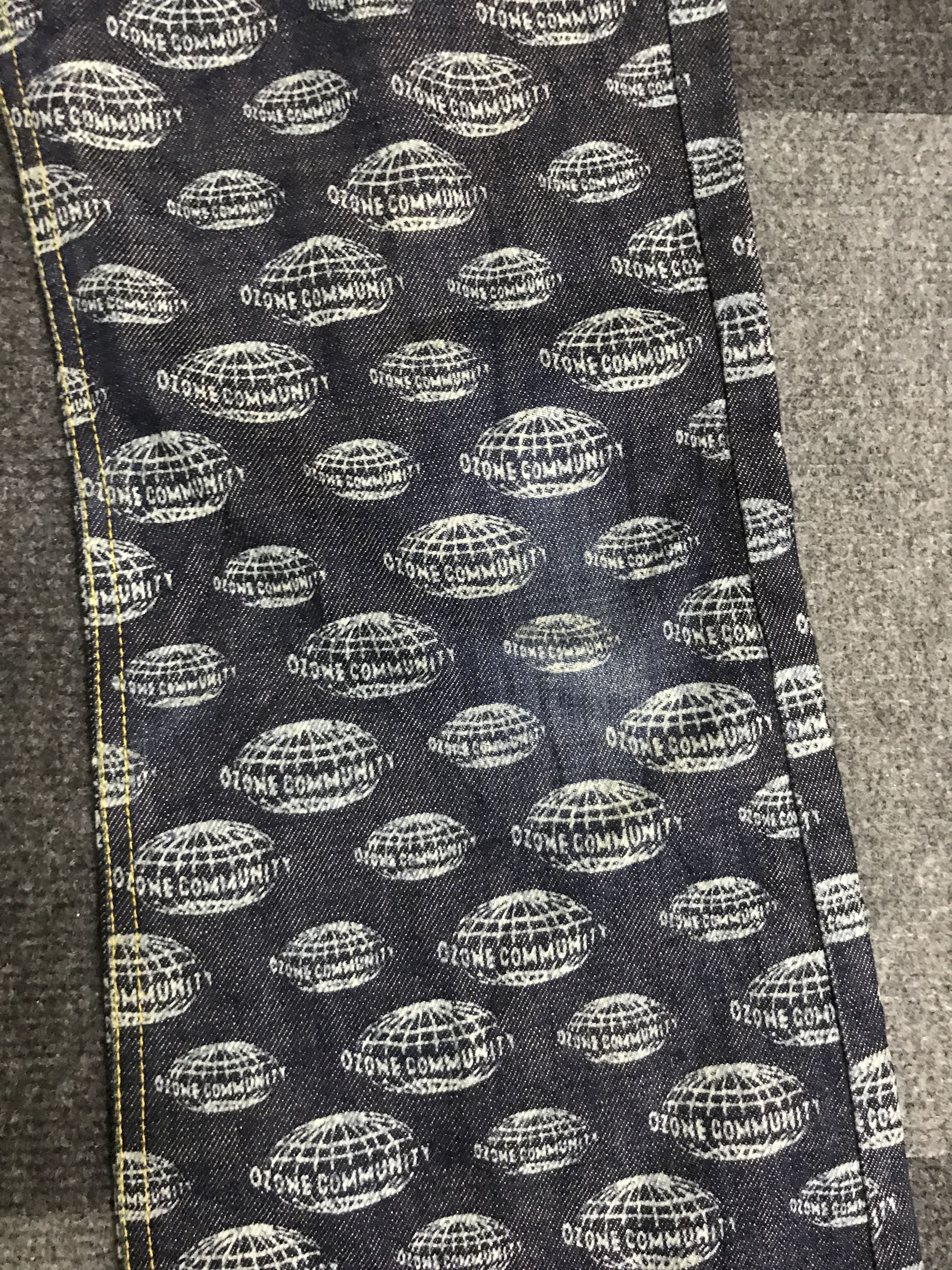 Japanese Brand D153 OZONE COMMUNITY Japan Full Print Flare Jeans Size US 26 / EU 42 - 8 Thumbnail