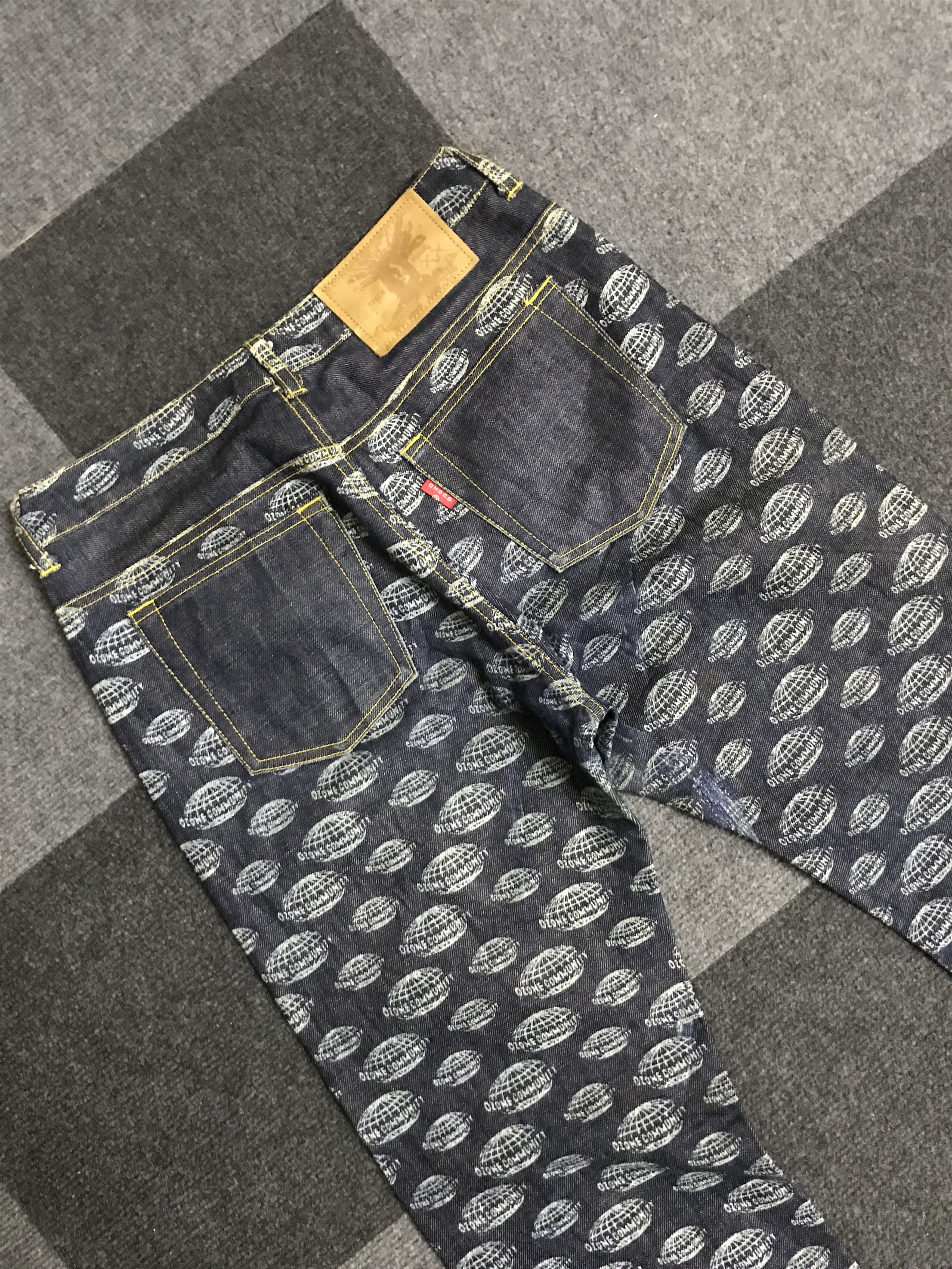 Japanese Brand D153 OZONE COMMUNITY Japan Full Print Flare Jeans Size US 26 / EU 42 - 17 Thumbnail
