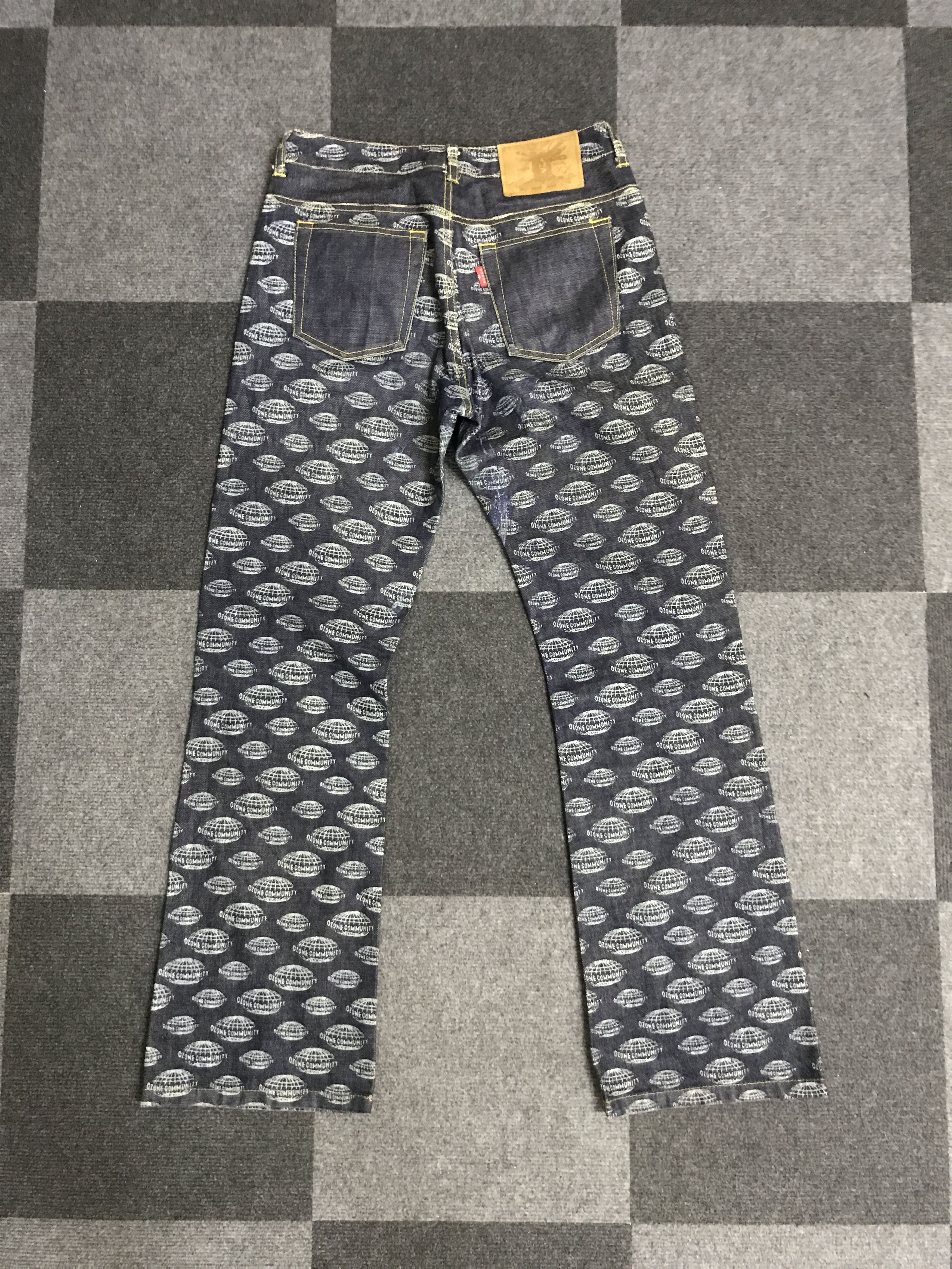 Japanese Brand D153 OZONE COMMUNITY Japan Full Print Flare Jeans Size US 26 / EU 42 - 10 Thumbnail