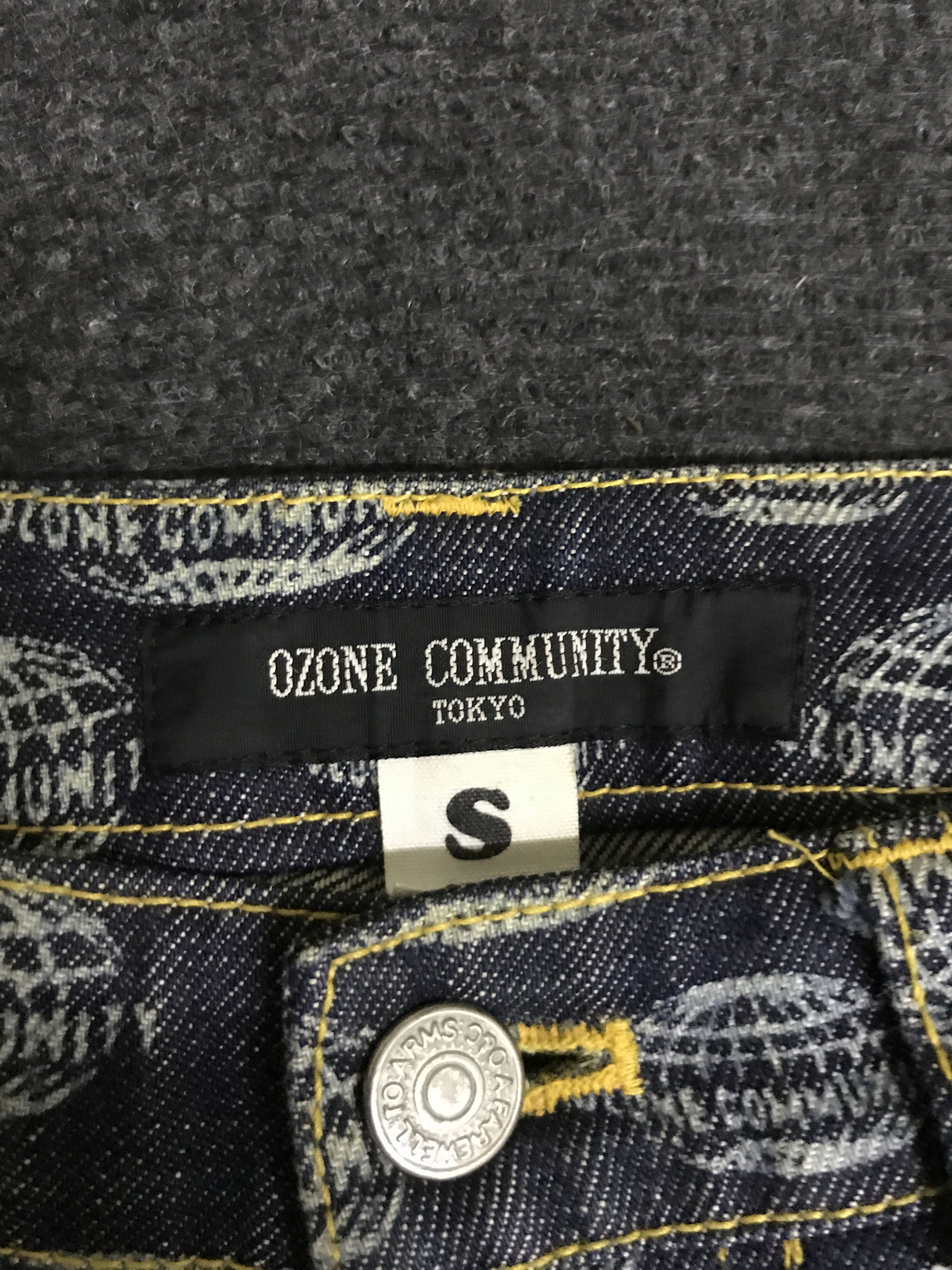 Japanese Brand D153 OZONE COMMUNITY Japan Full Print Flare Jeans Size US 26 / EU 42 - 9 Thumbnail
