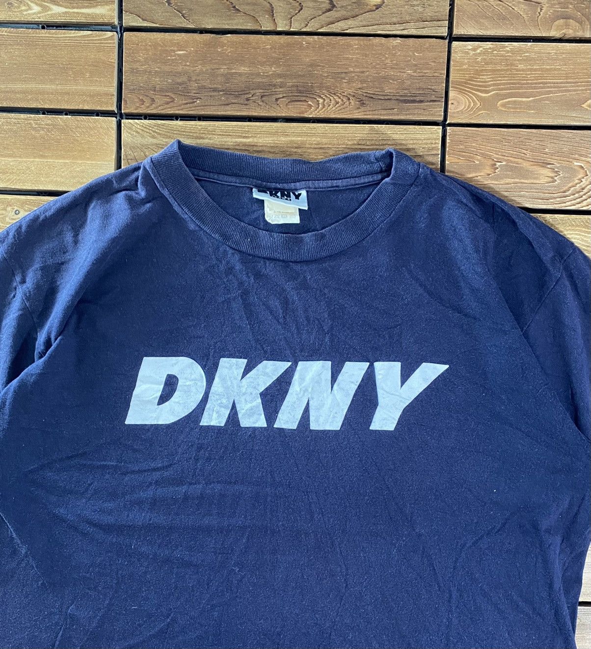 DKNY × Vintage Vintage Dkny Big Logo Single Stitch Size L Size US L / EU 52-54 / 3 - 3 Thumbnail