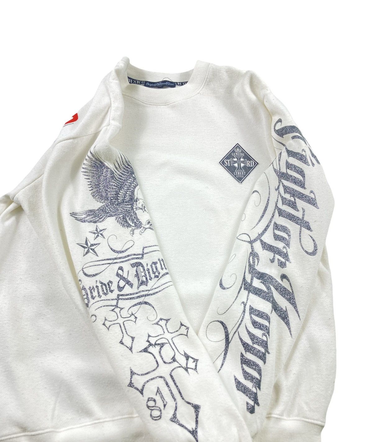 Japanese Brand × Vintage Vintage 90s Fight Of Honor Japanese Brand White Full Print Size US M / EU 48-50 / 2 - 3 Thumbnail