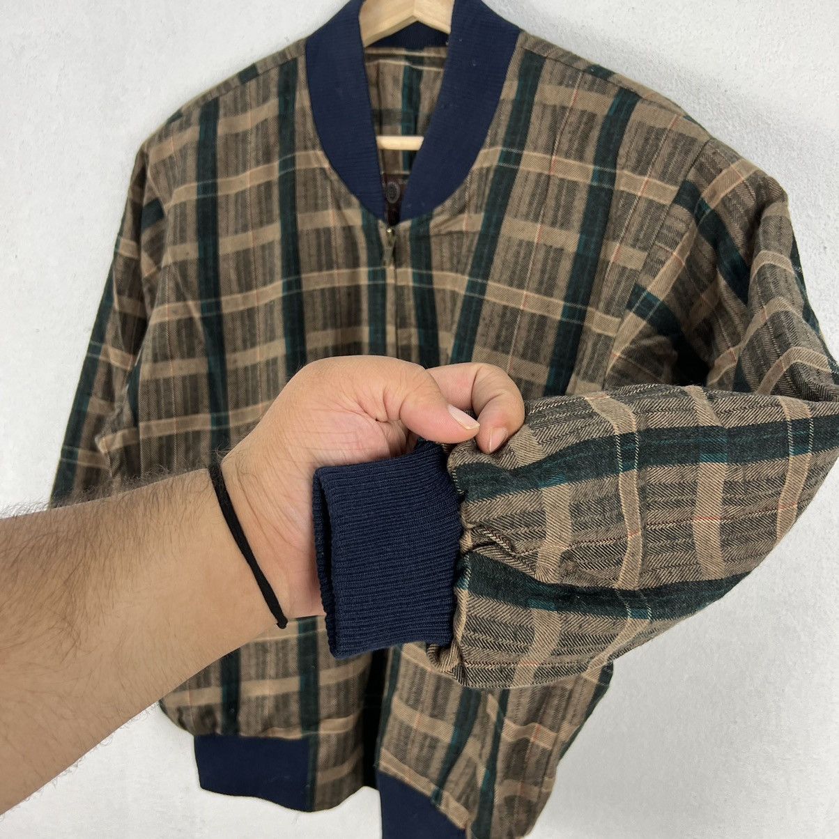 Japanese Brand VINTAGE VARSITY JACKET TARTAN DESIGN STREETWEAR STYLE Size US M / EU 48-50 / 2 - 7 Thumbnail