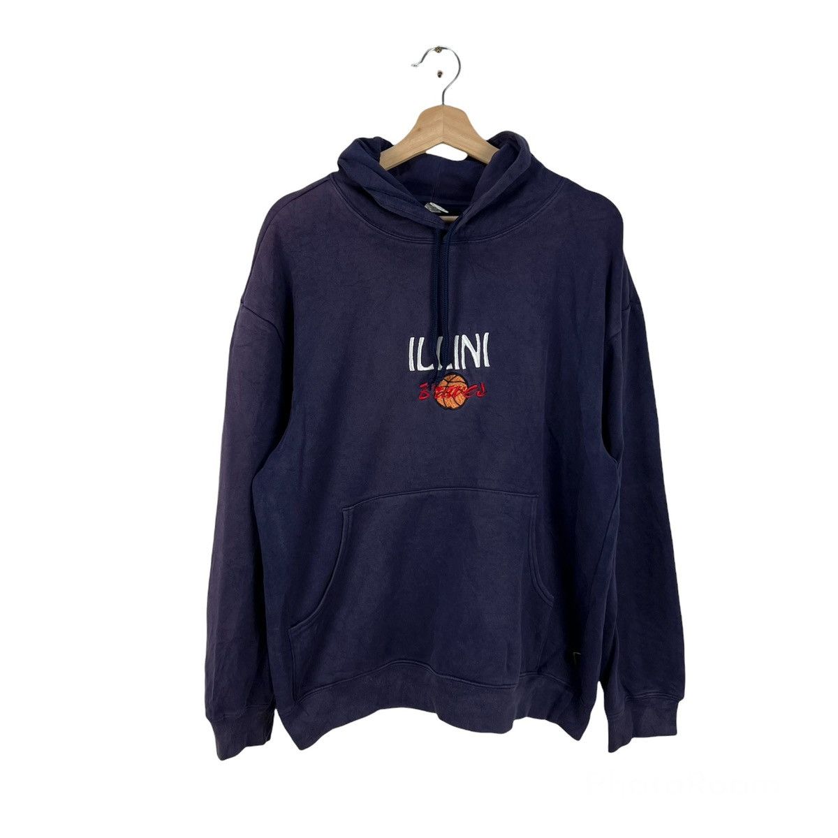 VINTAGE ILLINI BRAVES BIG LOGO HOODIE STREETFASHION STYLE