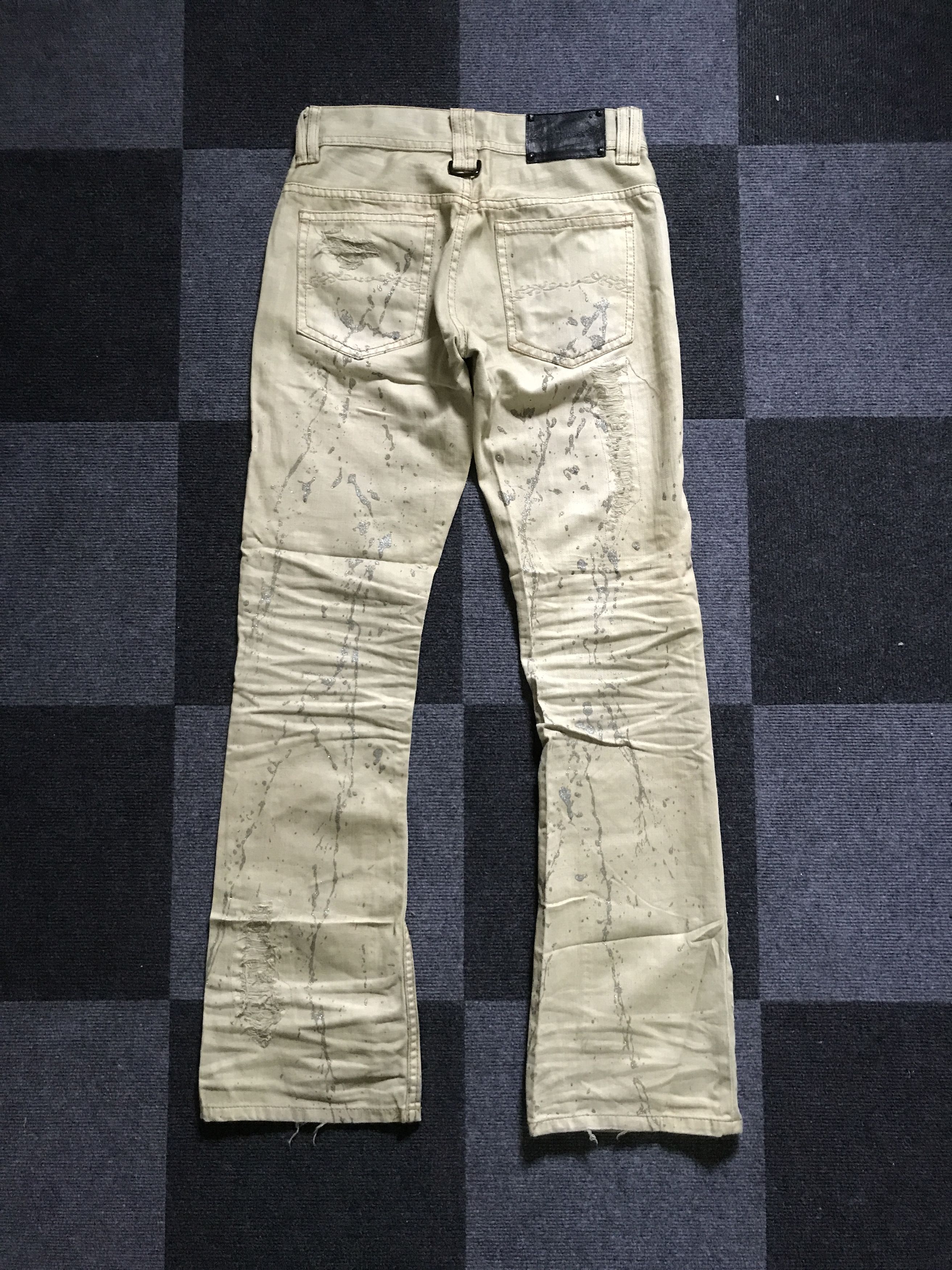 Japanese Brand D100 Midas Japan Low Rise Punk Painter Distressed Flar Jeans Size US 28 / EU 44 - 11 Thumbnail
