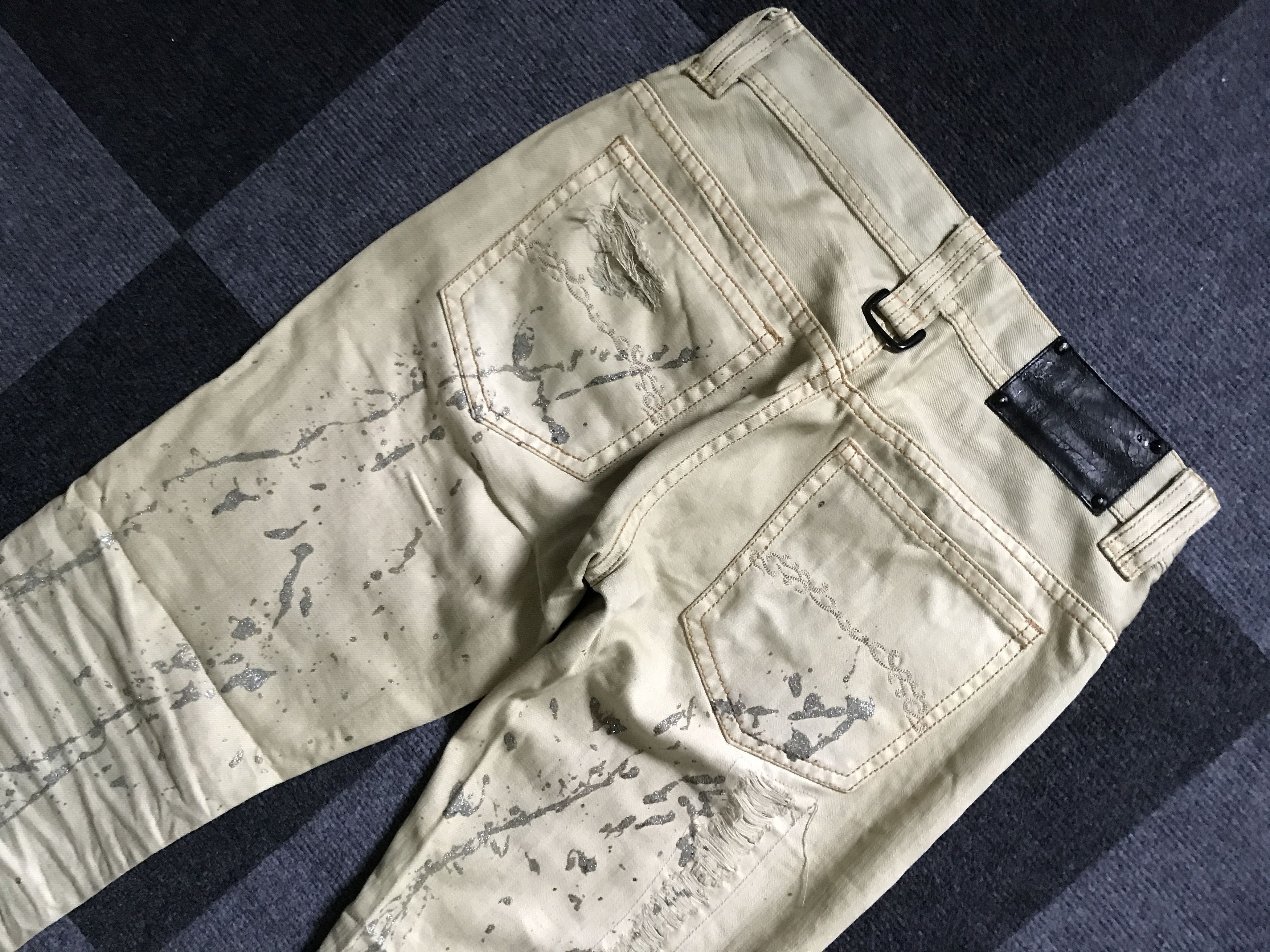 Japanese Brand D100 Midas Japan Low Rise Punk Painter Distressed Flar Jeans Size US 28 / EU 44 - 12 Thumbnail