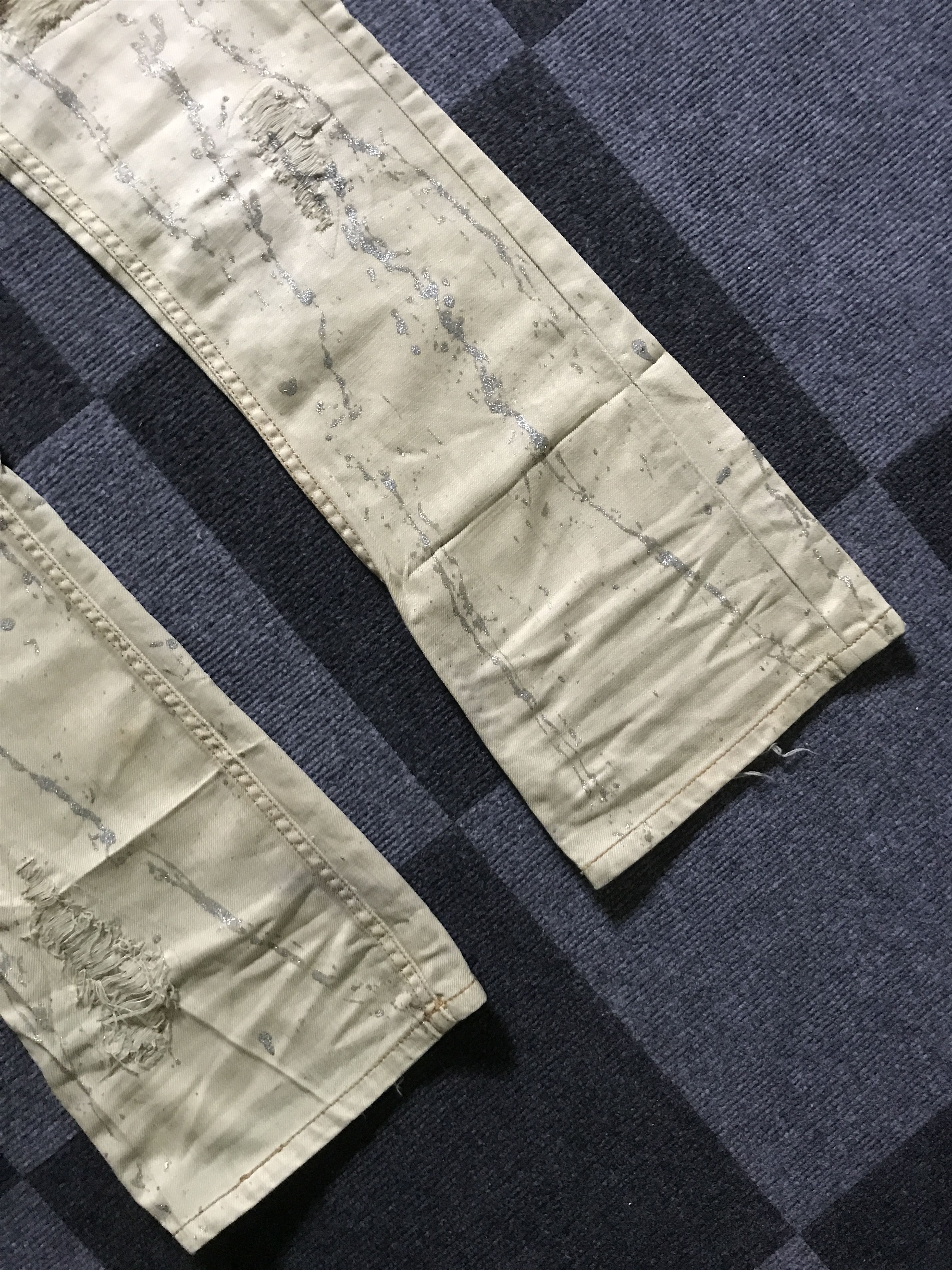 Japanese Brand D100 Midas Japan Low Rise Punk Painter Distressed Flar Jeans Size US 28 / EU 44 - 4 Thumbnail