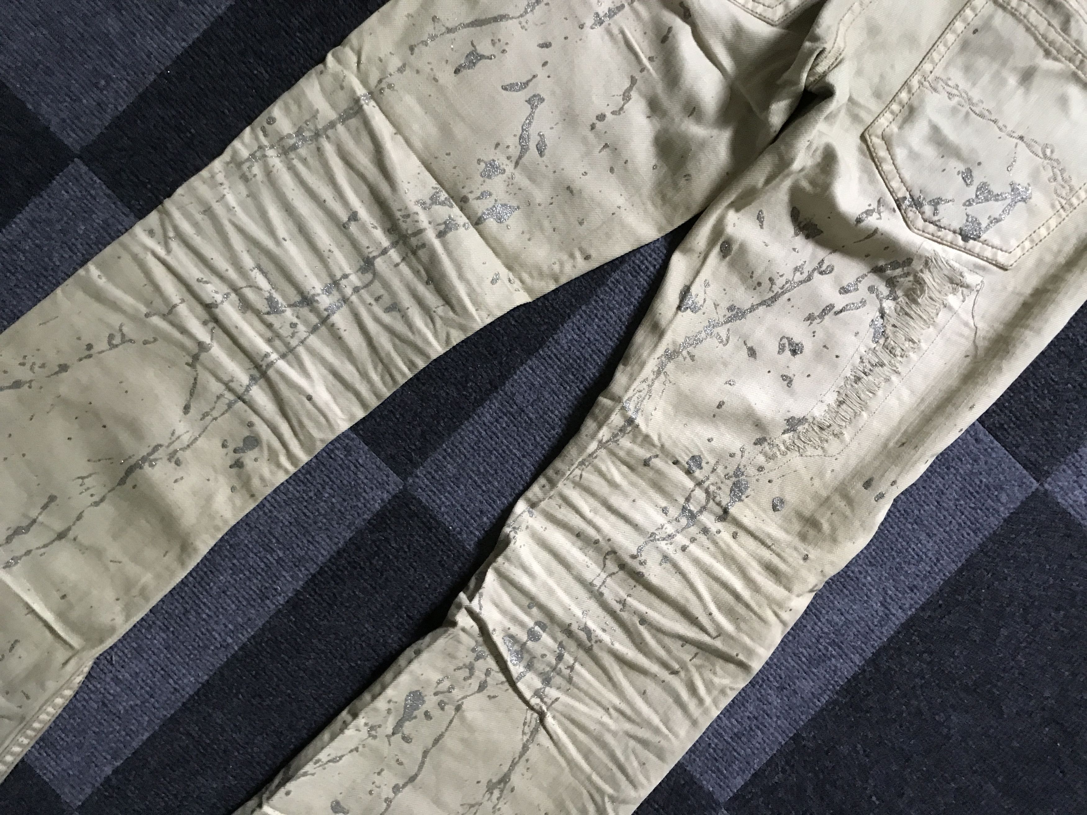 Japanese Brand D100 Midas Japan Low Rise Punk Painter Distressed Flar Jeans Size US 28 / EU 44 - 13 Thumbnail