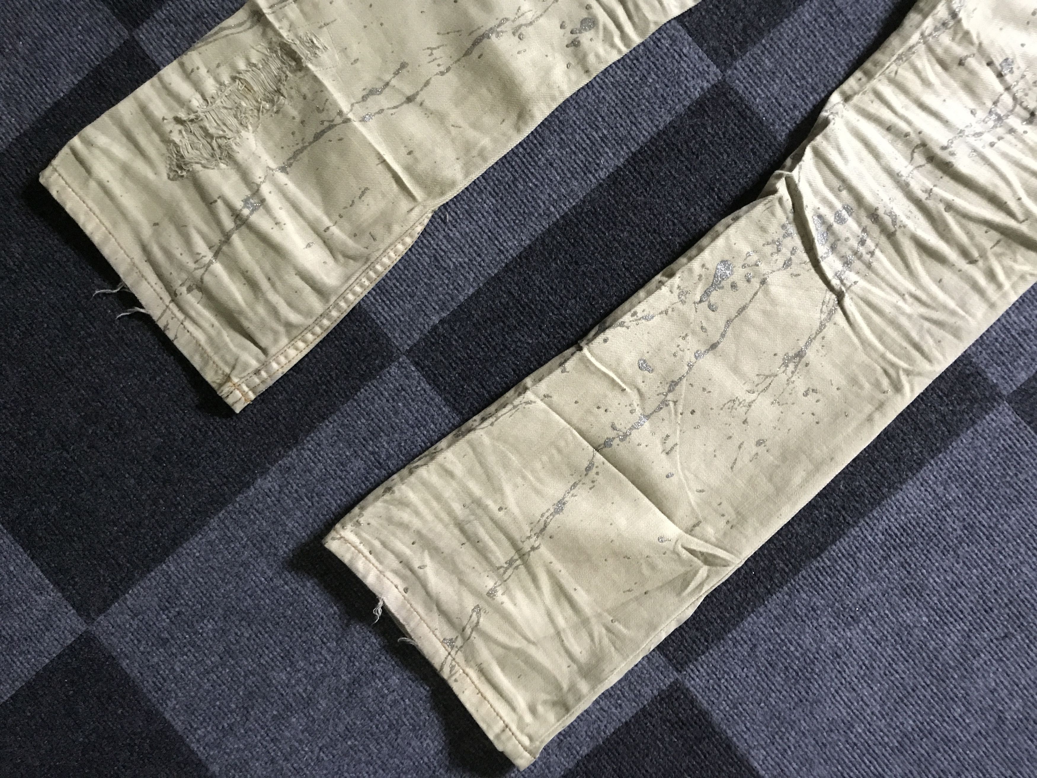 Japanese Brand D100 Midas Japan Low Rise Punk Painter Distressed Flar Jeans Size US 28 / EU 44 - 14 Thumbnail