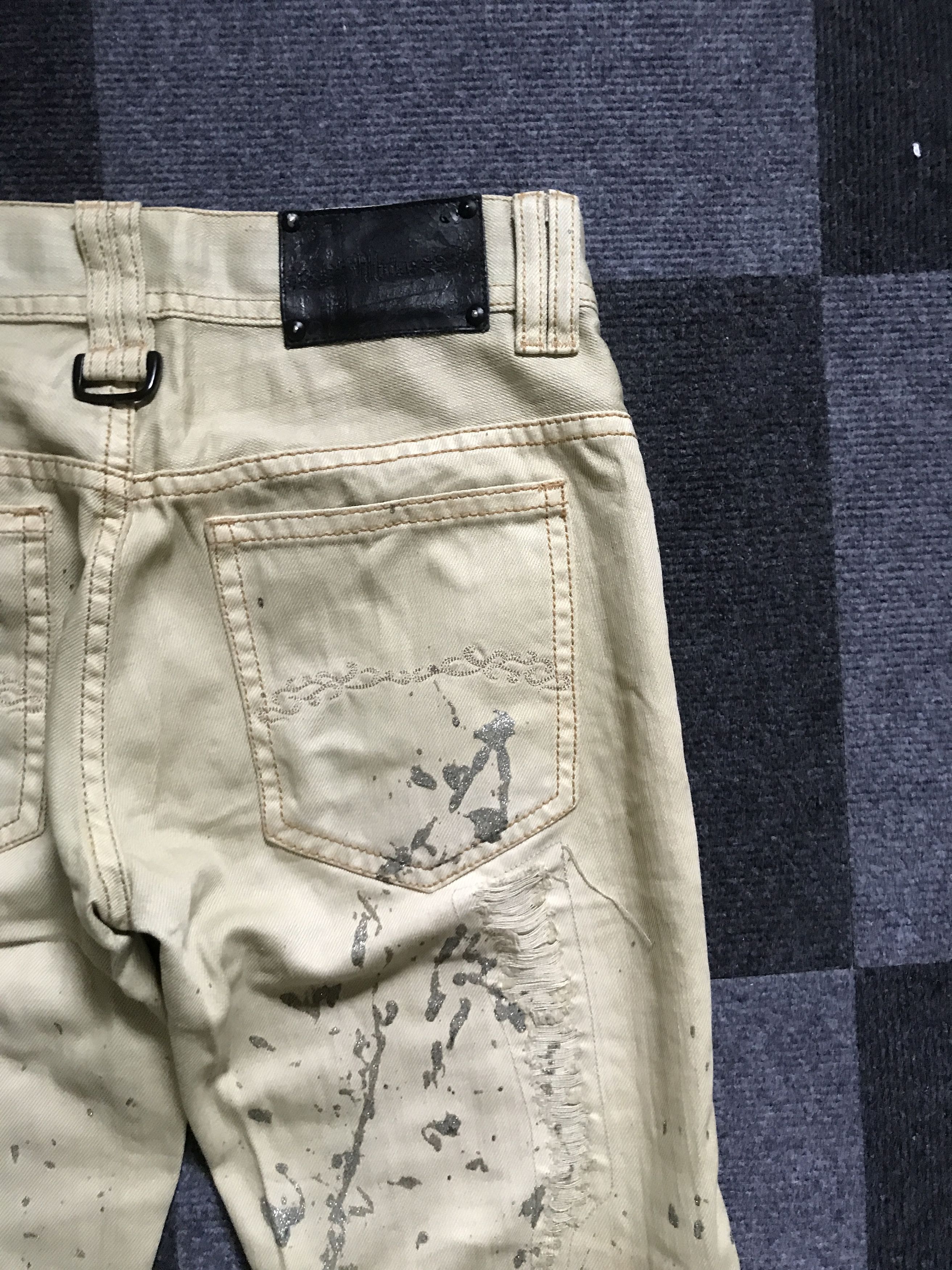 Japanese Brand D100 Midas Japan Low Rise Punk Painter Distressed Flar Jeans Size US 28 / EU 44 - 15 Thumbnail