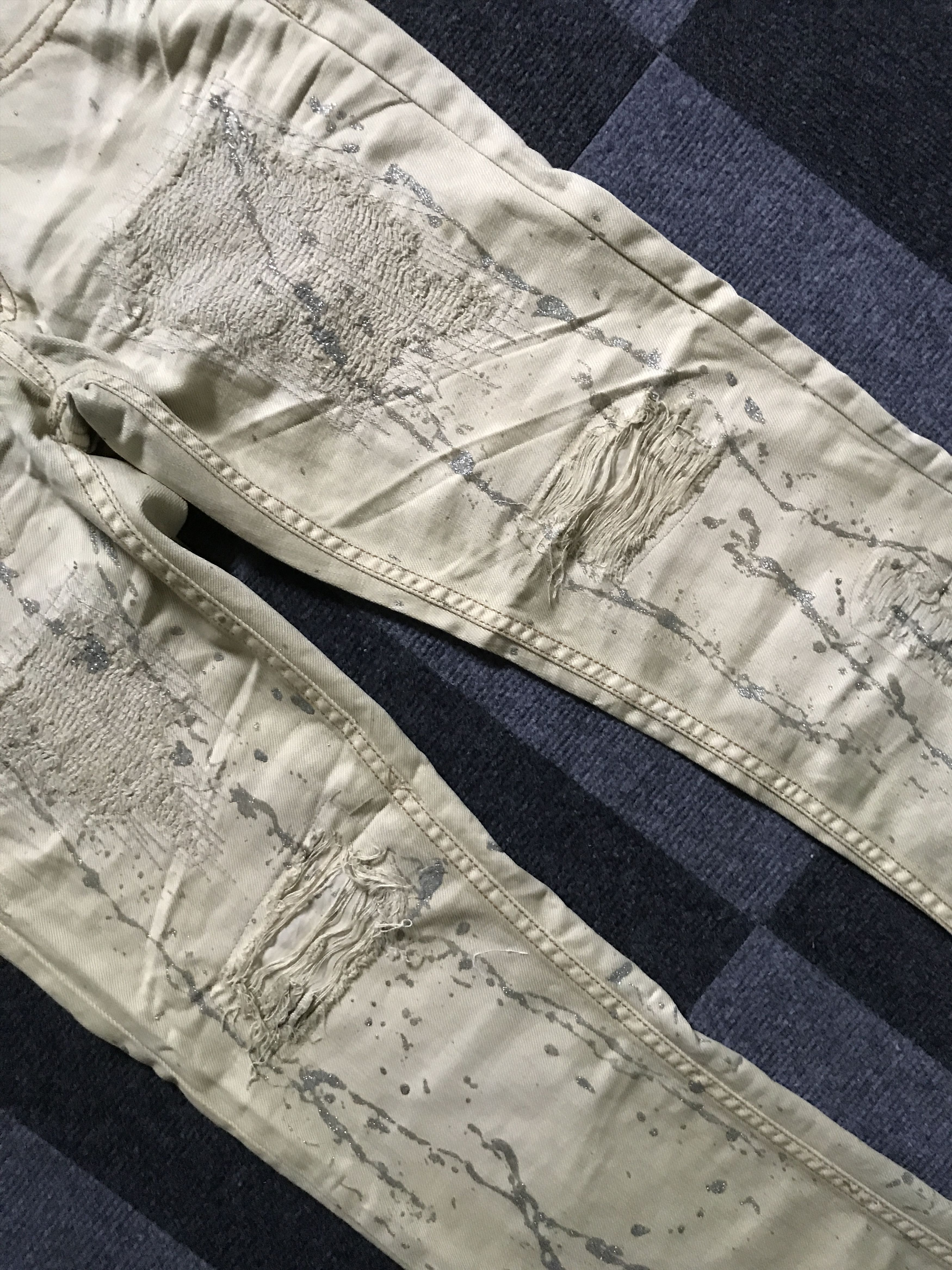 Japanese Brand D100 Midas Japan Low Rise Punk Painter Distressed Flar Jeans Size US 28 / EU 44 - 3 Thumbnail