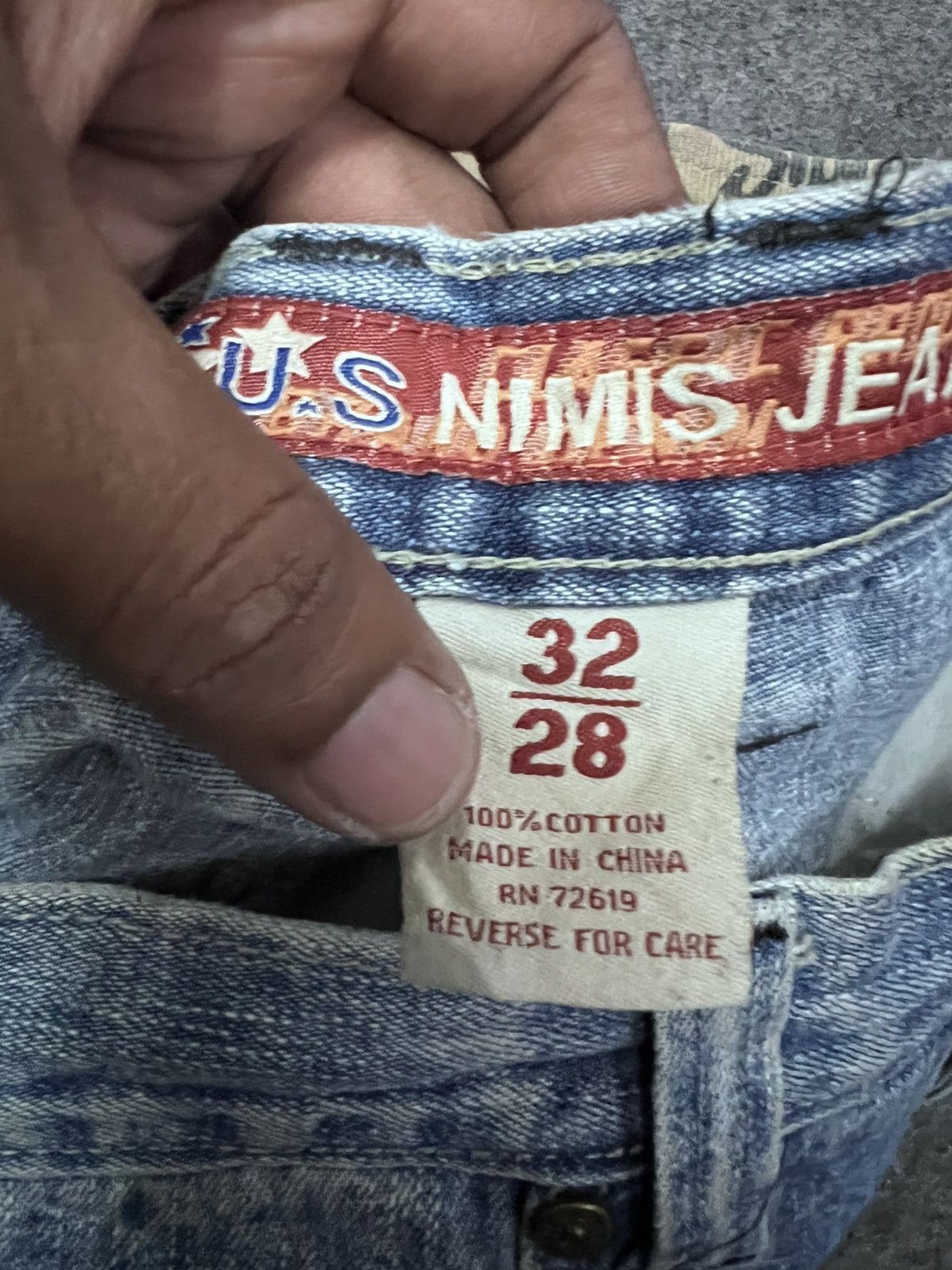 Other BAGGY💥Y2K‼️NIMIS JEANS SIDE TAPE ZIPPER DISTRESSED PANT Size US 30 / EU 46 - 9 Thumbnail
