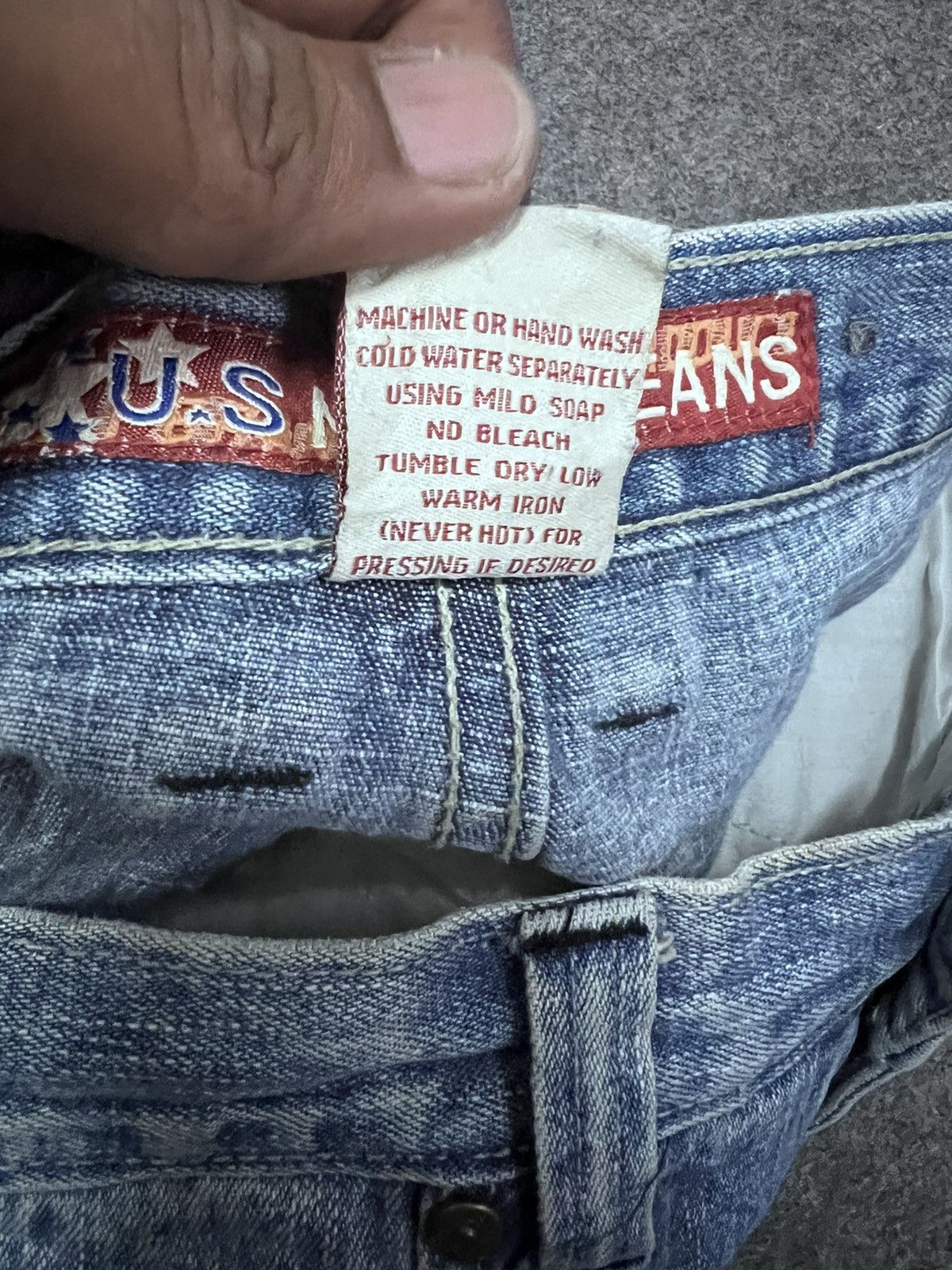 Other BAGGY💥Y2K‼️NIMIS JEANS SIDE TAPE ZIPPER DISTRESSED PANT Size US 30 / EU 46 - 10 Thumbnail