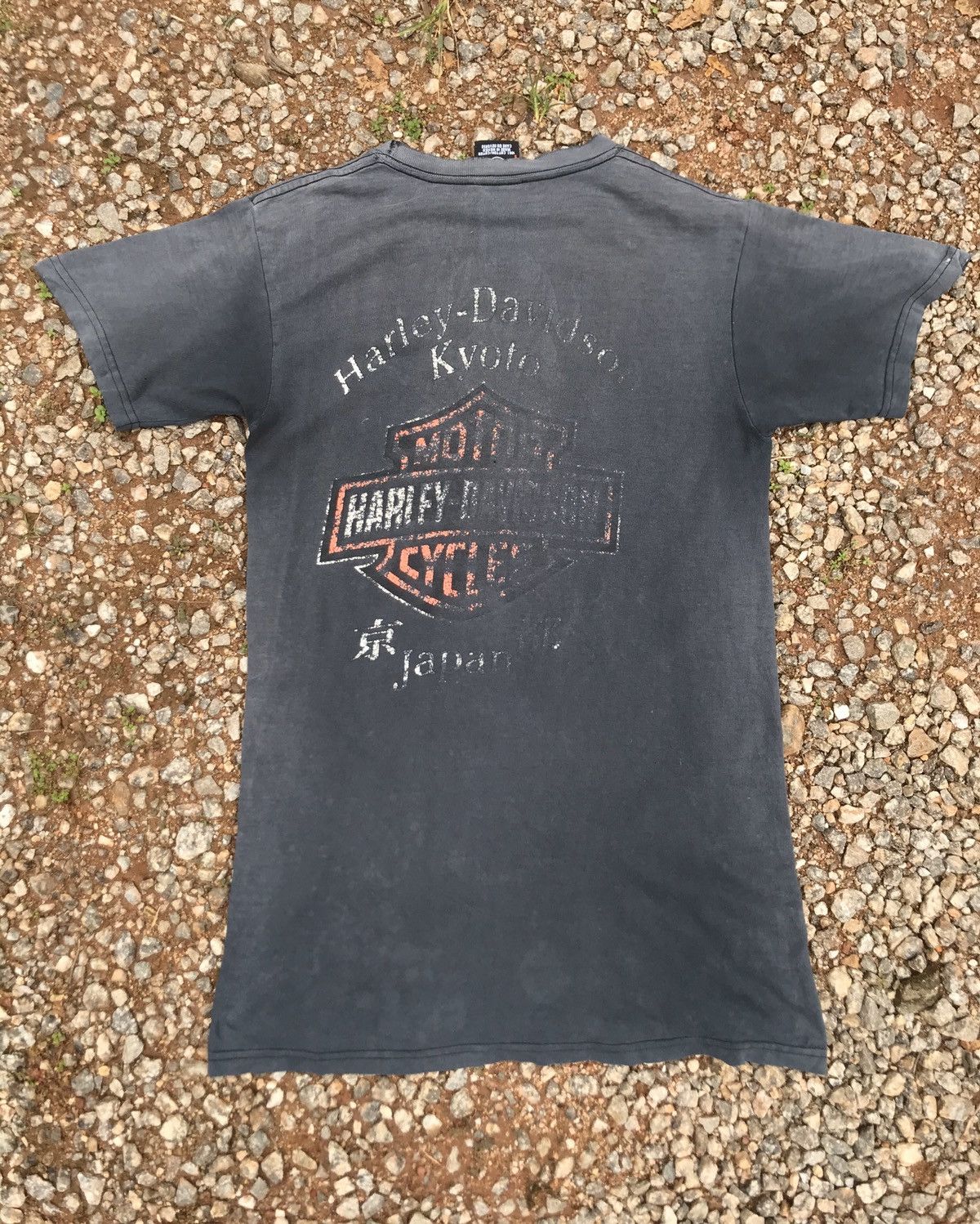 Band Tees × Harley Davidson × Vintage Vintage Distress Harley Davidson Tour Kyoto Japan Size US S / EU 44-46 / 1 - 2 Thumbnail