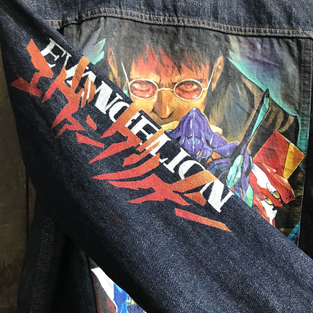 Anime × Vintage Vintage Evangelion Custom Paint Denim Jacket Size US M / EU 48-50 / 2 - 9 Thumbnail