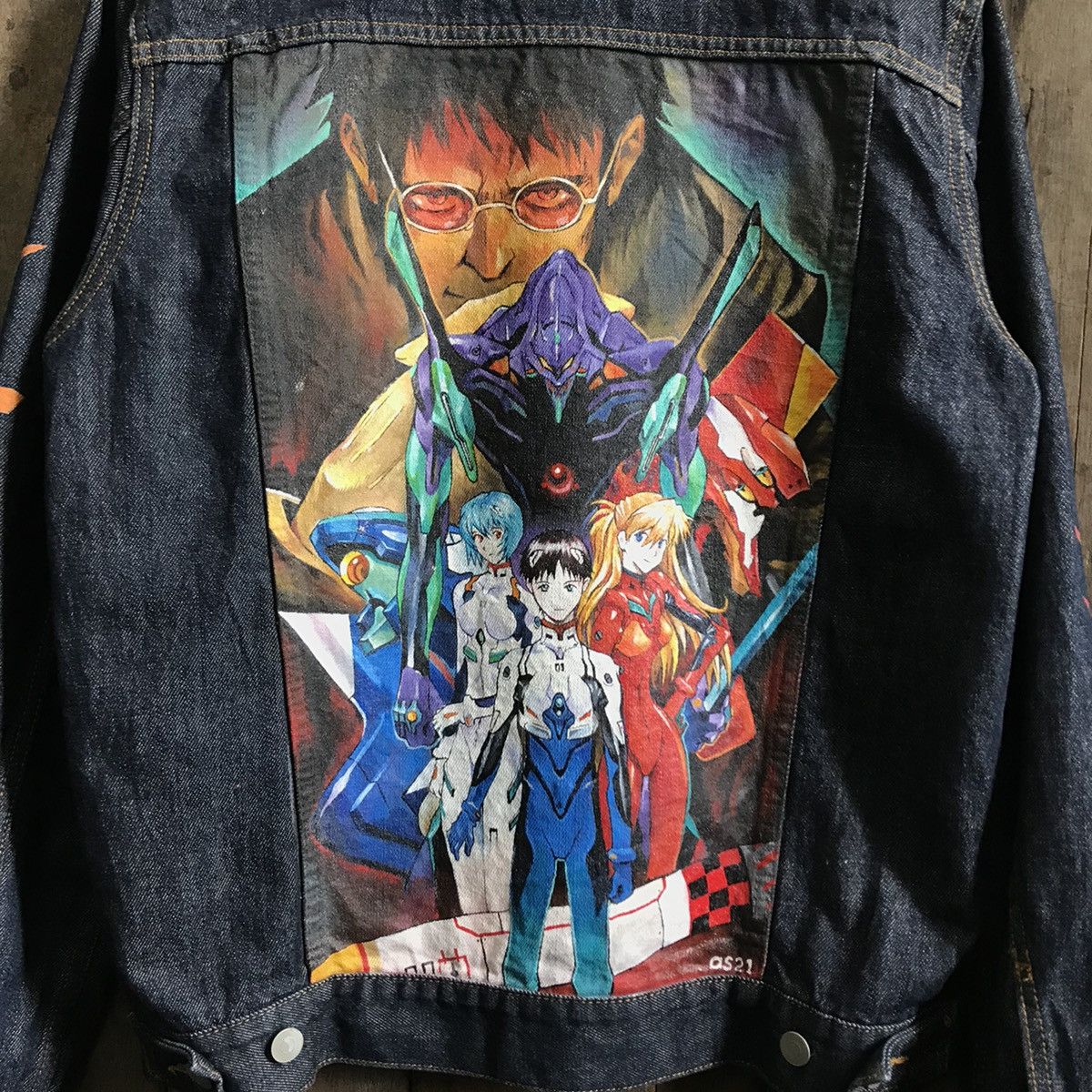 Anime × Vintage Vintage Evangelion Custom Paint Denim Jacket Size US M / EU 48-50 / 2 - 2 Thumbnail
