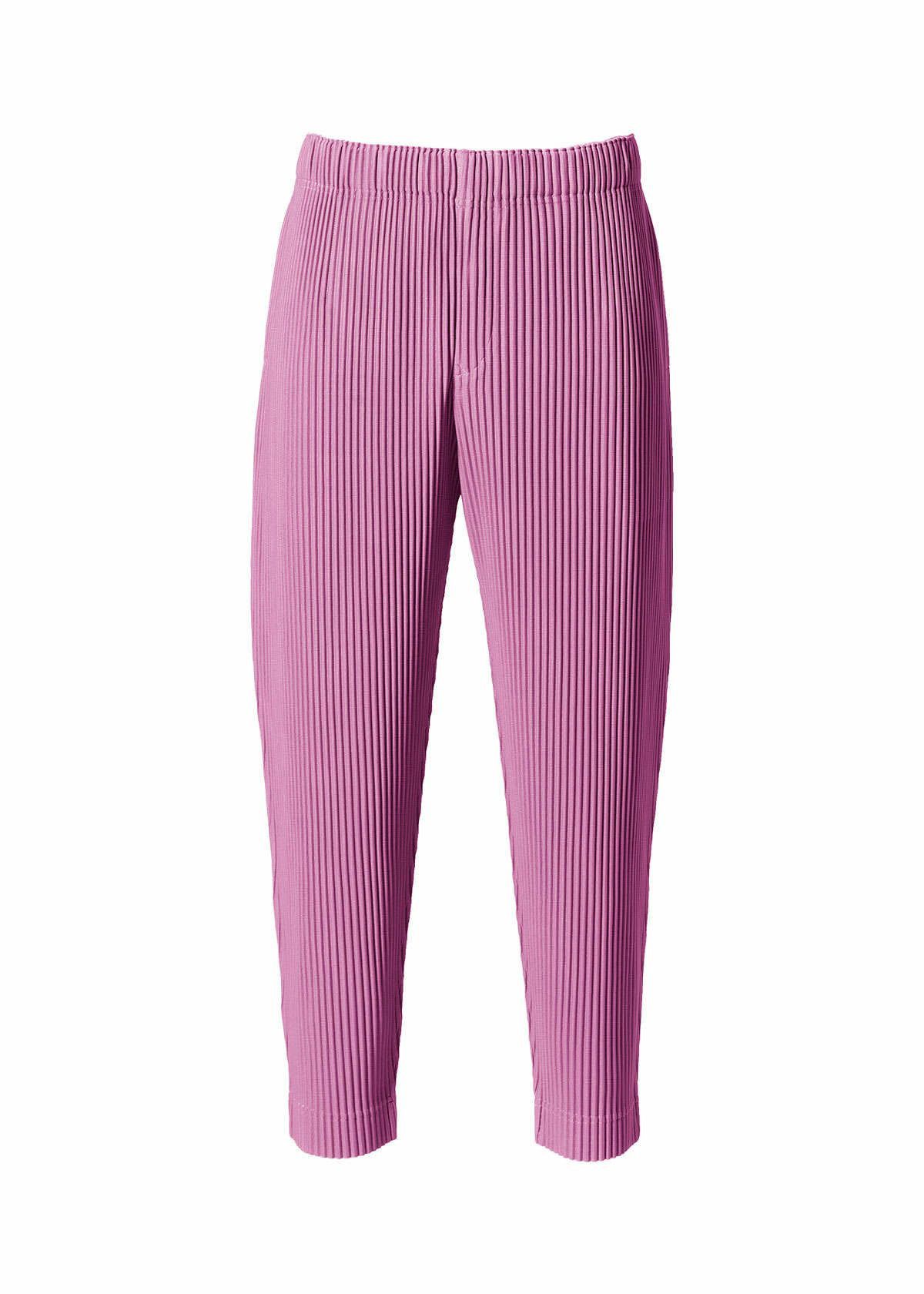 image of Issey Miyake Homme Plissé 2022 Ss Tapered Pants in Lavendar Pink, Men's (Size 30)
