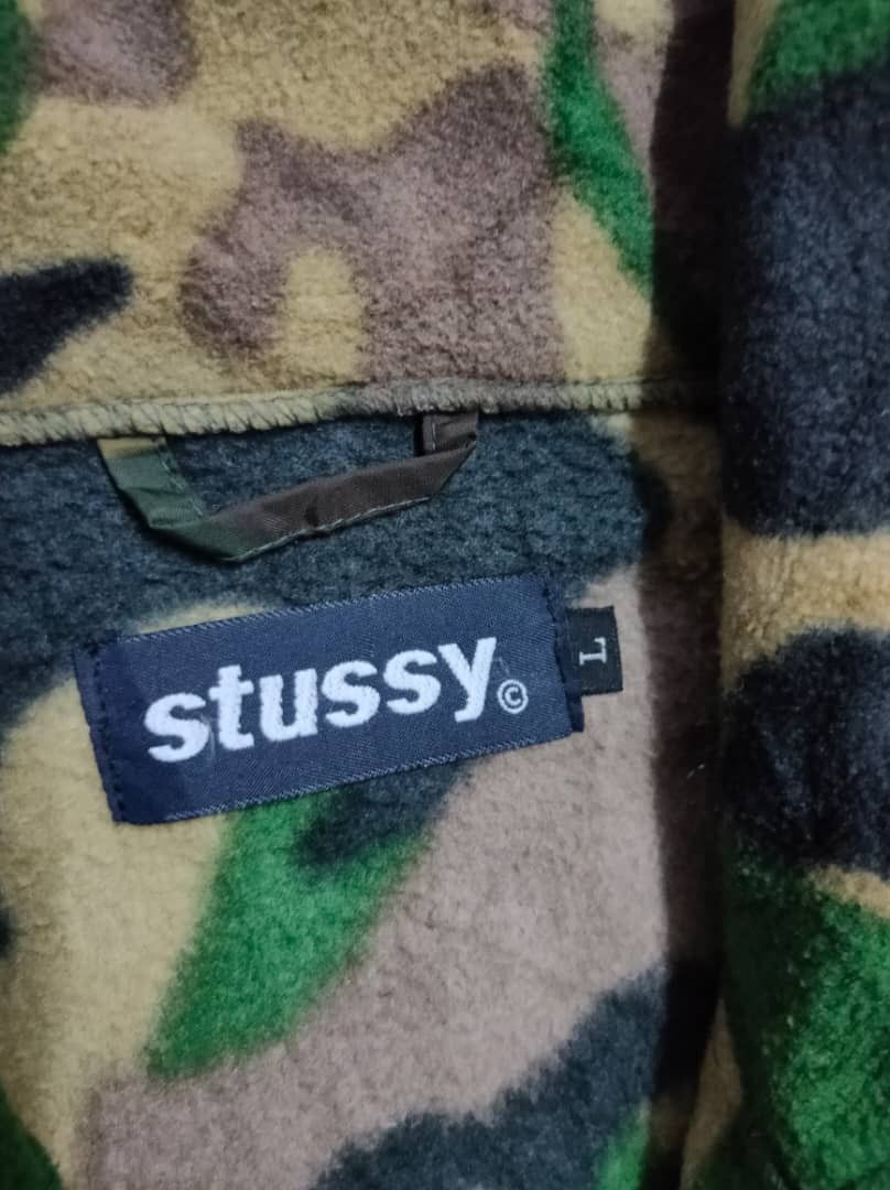 Stussy × Vintage Vintage Stussy Fleece Camo Half Zipper Size US XXL / EU 58 / 5 - 5 Thumbnail